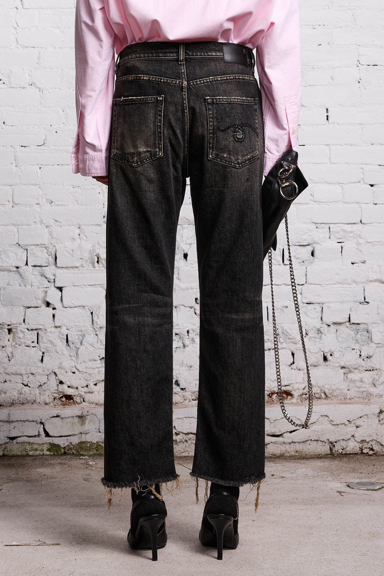 R13 Boyfriend Jeans in Abbey Black 23