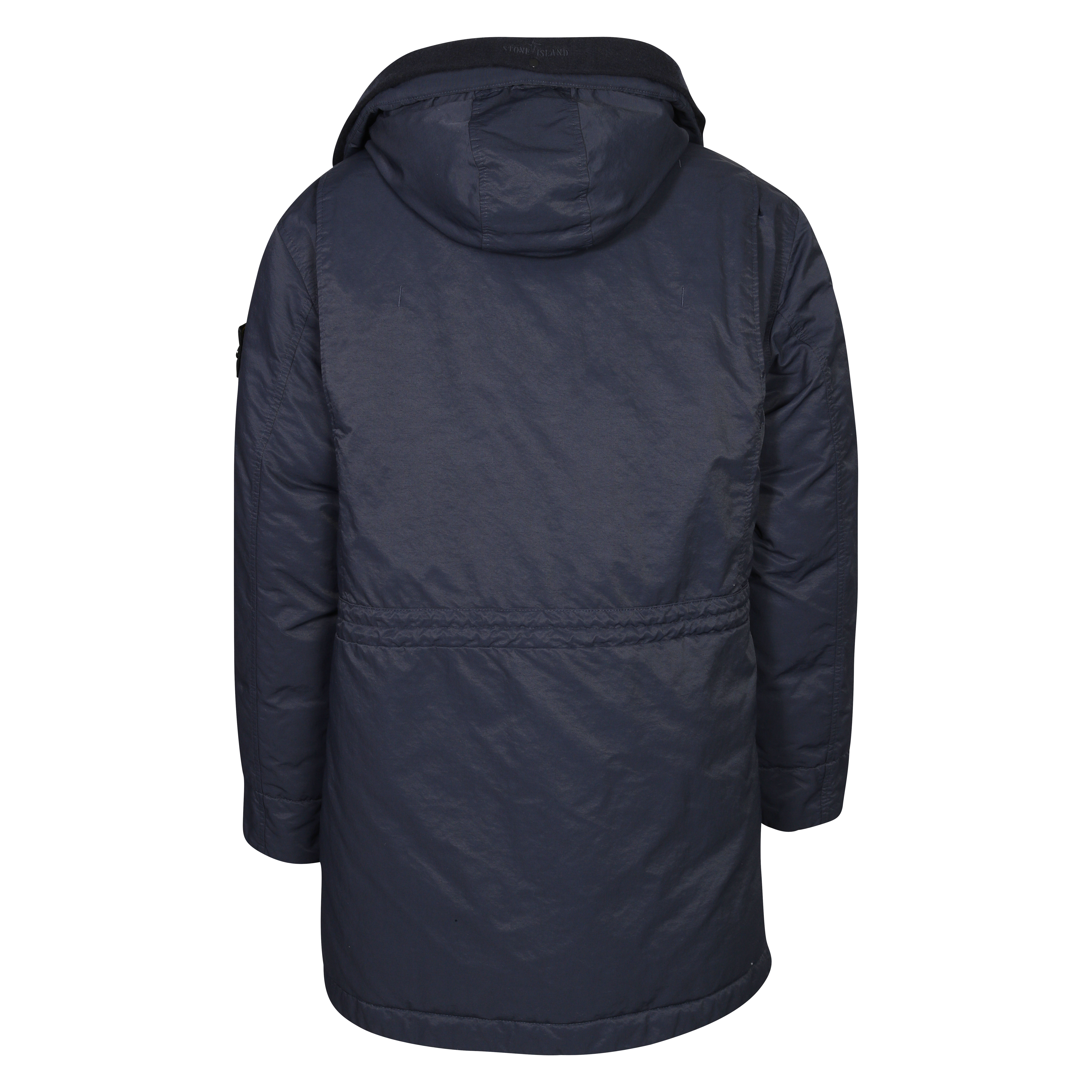 Stone Island Opaque Nylon Twill Down-TC Long Jacket in Navy