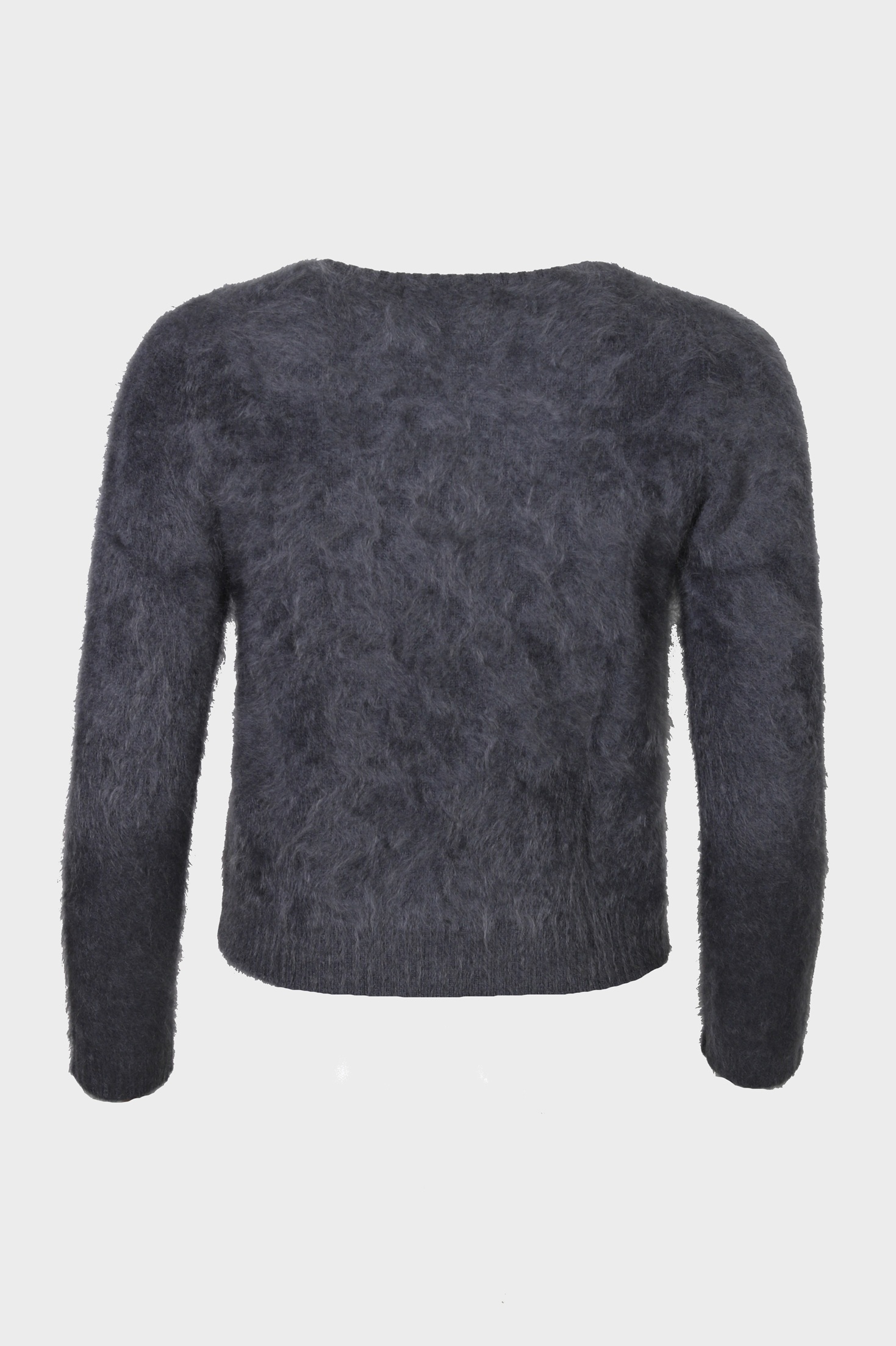 FLONA Cashmere Fluffy Short Cardigan in Blue Grey