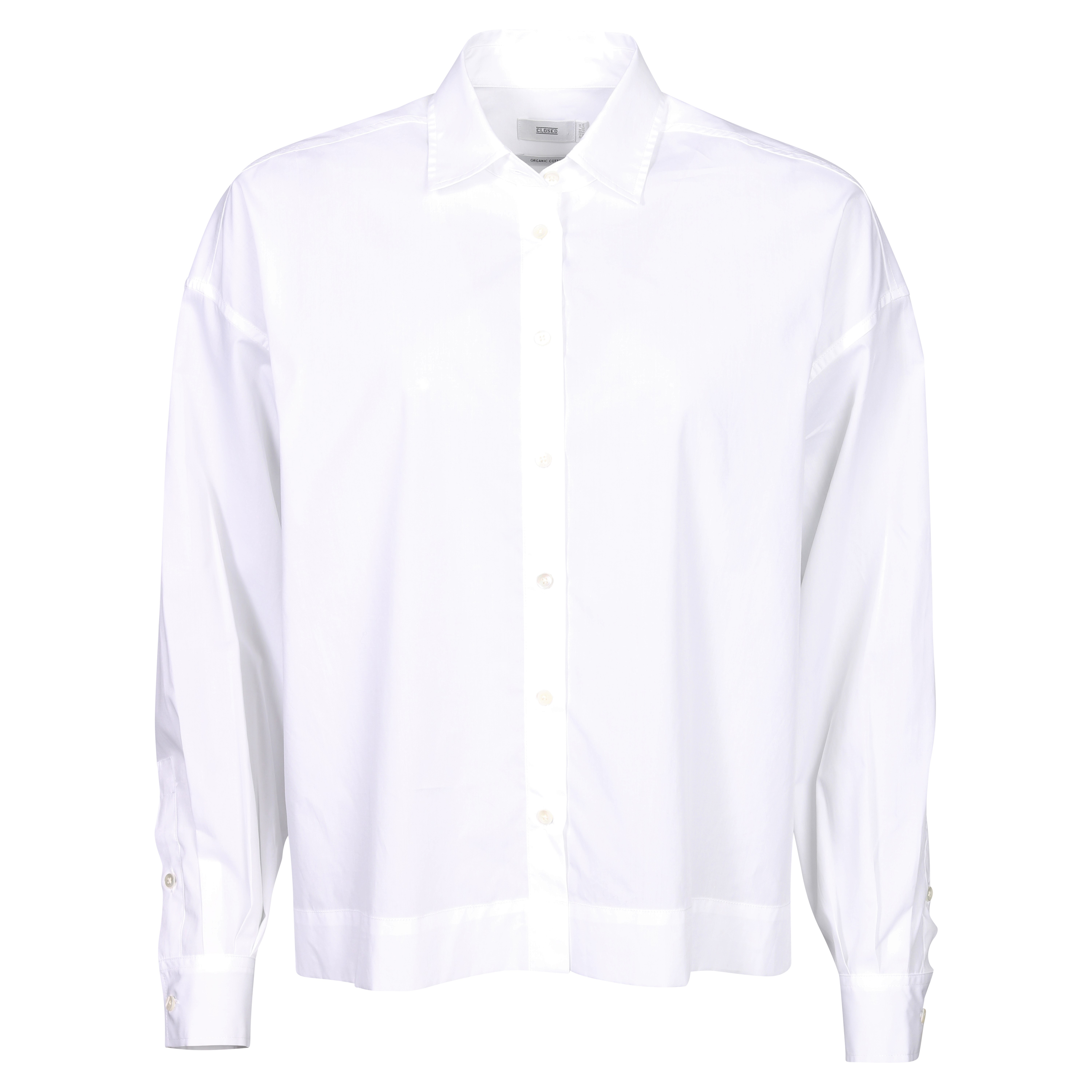 Closed Gathered Shirt in White