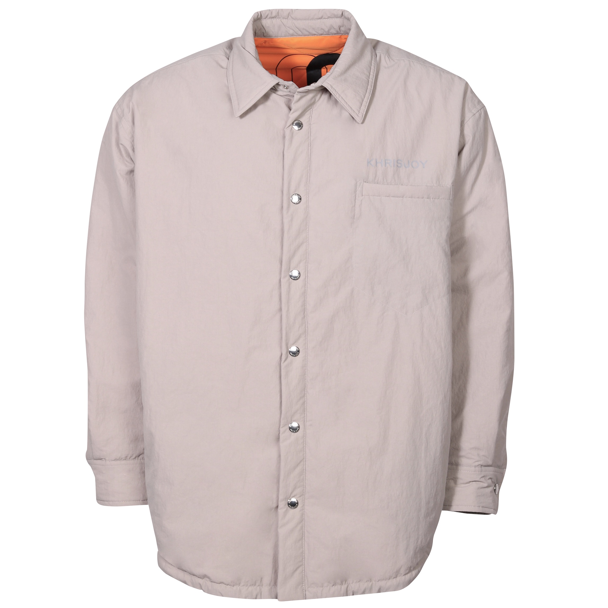 KHRISJOY Crincle Light Padded Overshirt in Sand