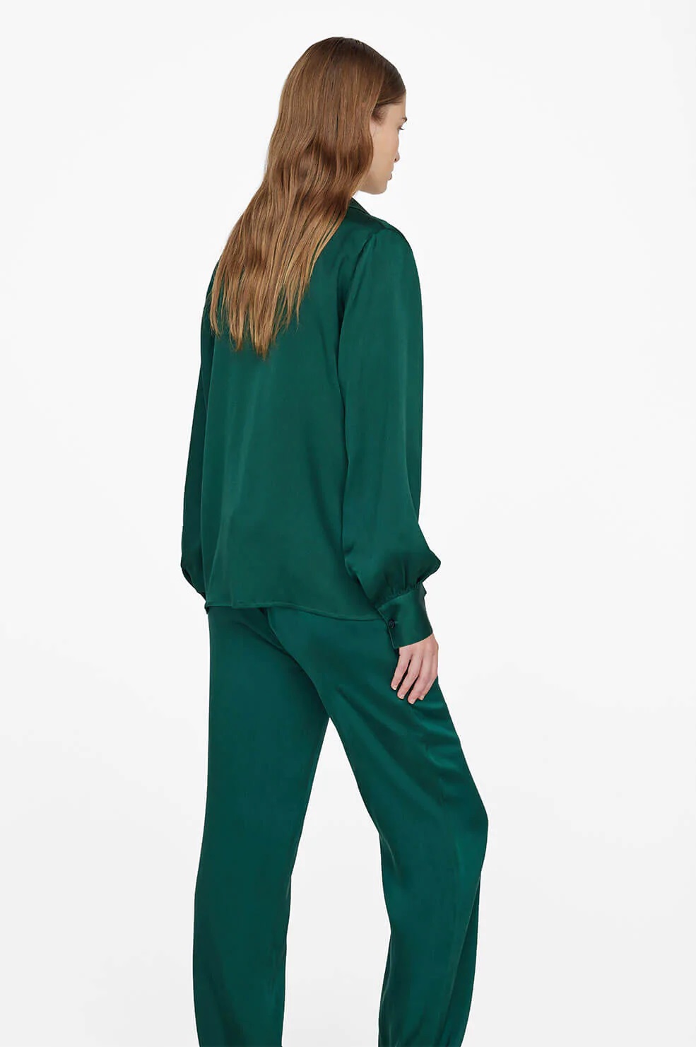 Anine Bing Mylah Shirt in Emerald Green