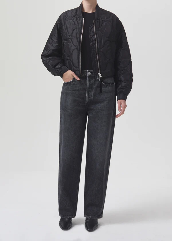 AGOLDE Iona Quilted Jacket in Black M