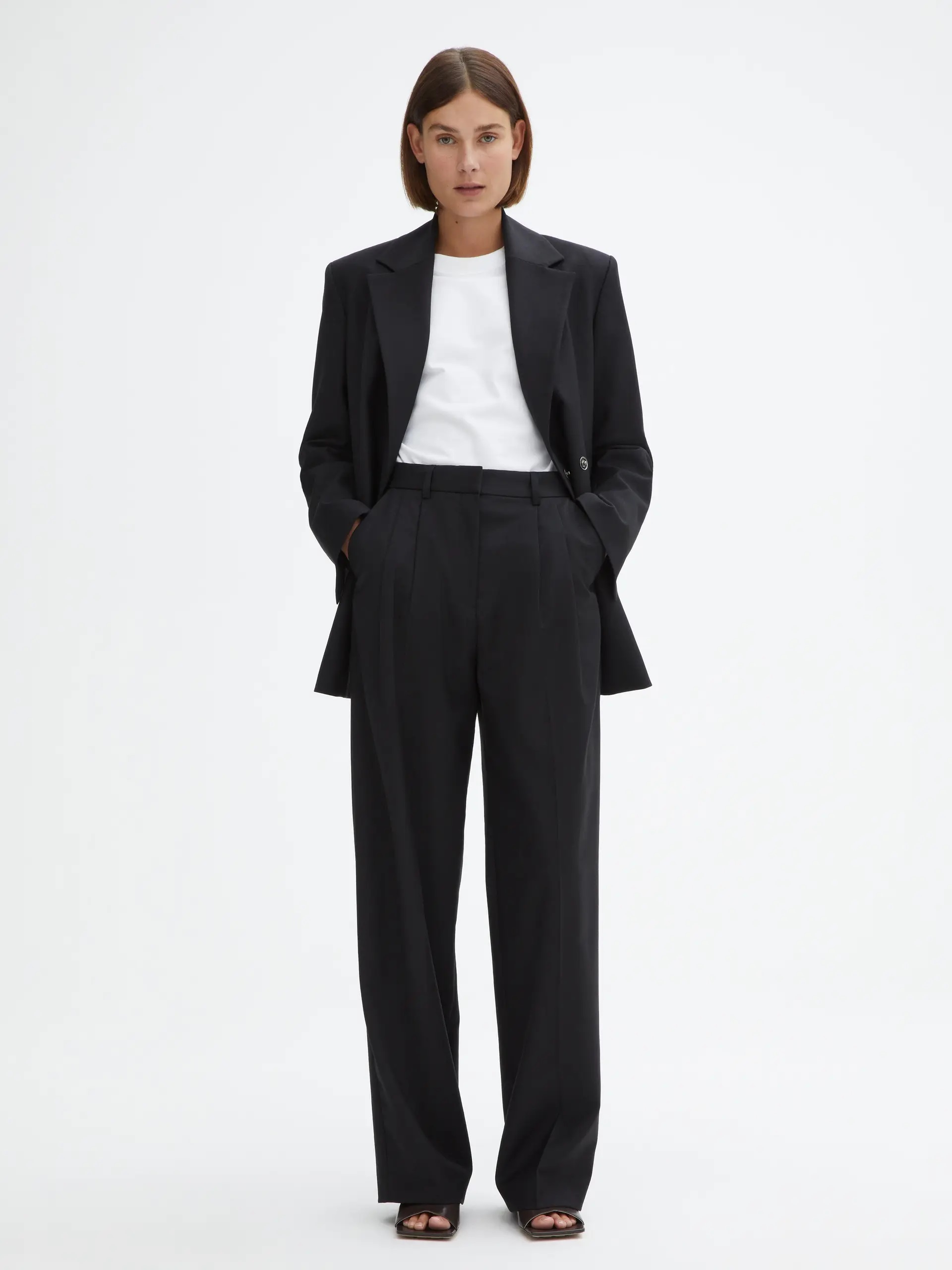 DAGMAR Valentina Wide Suit Pant in Black