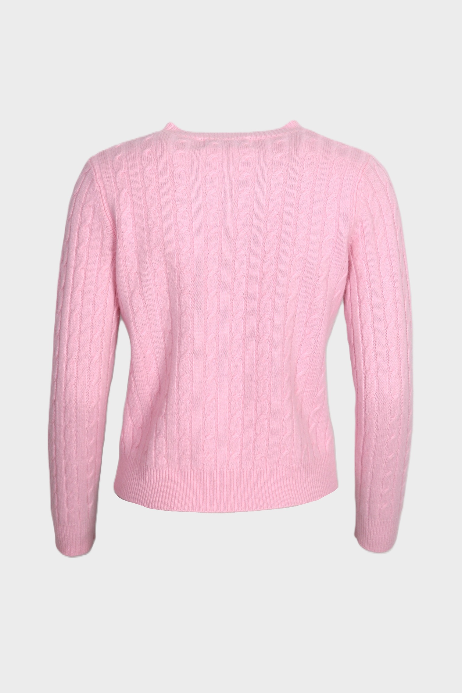 FLONA Cashmere Cable-Knit Sweater in Light Pink