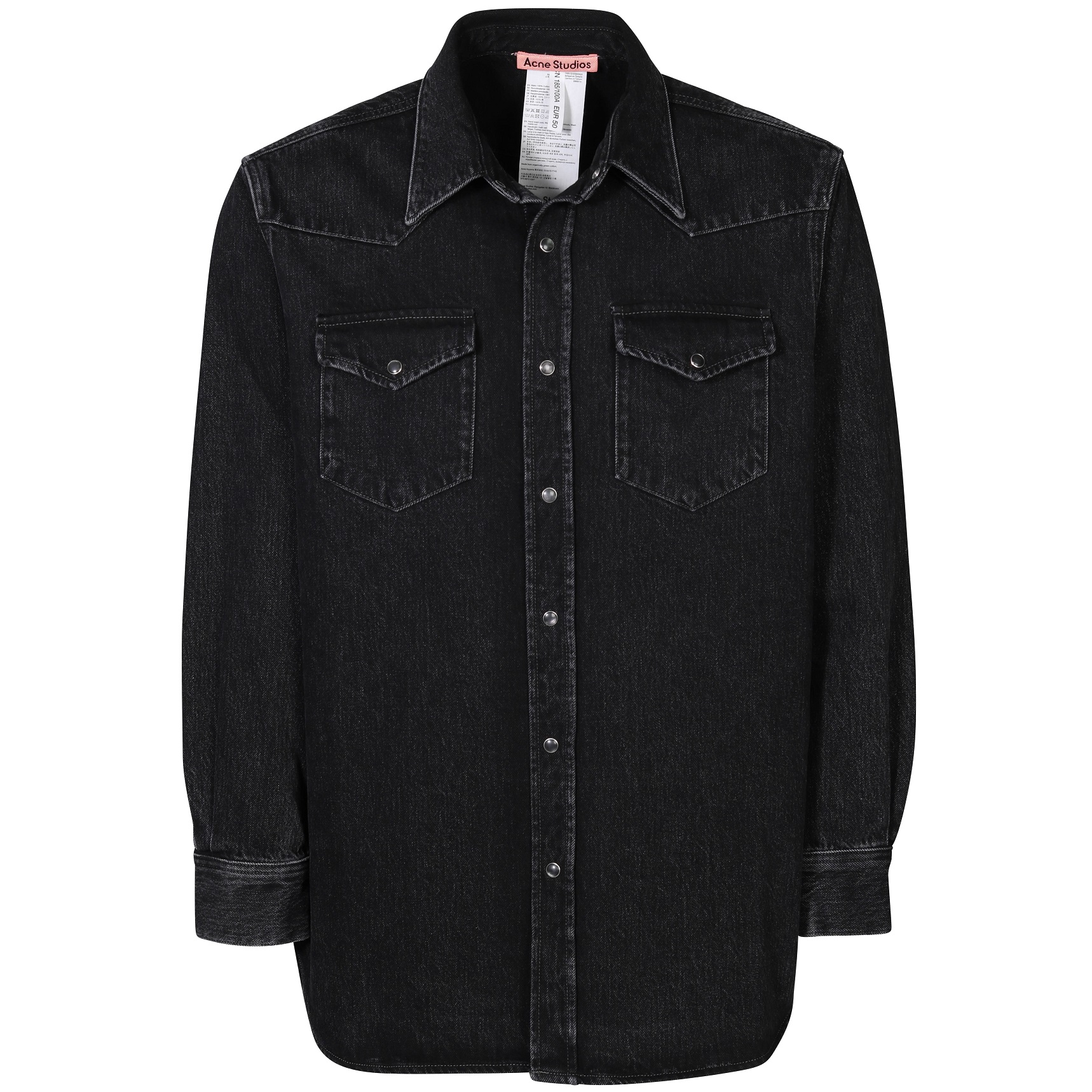 ACNE STUDIOS Oversize Jeans Shirt in Black 48