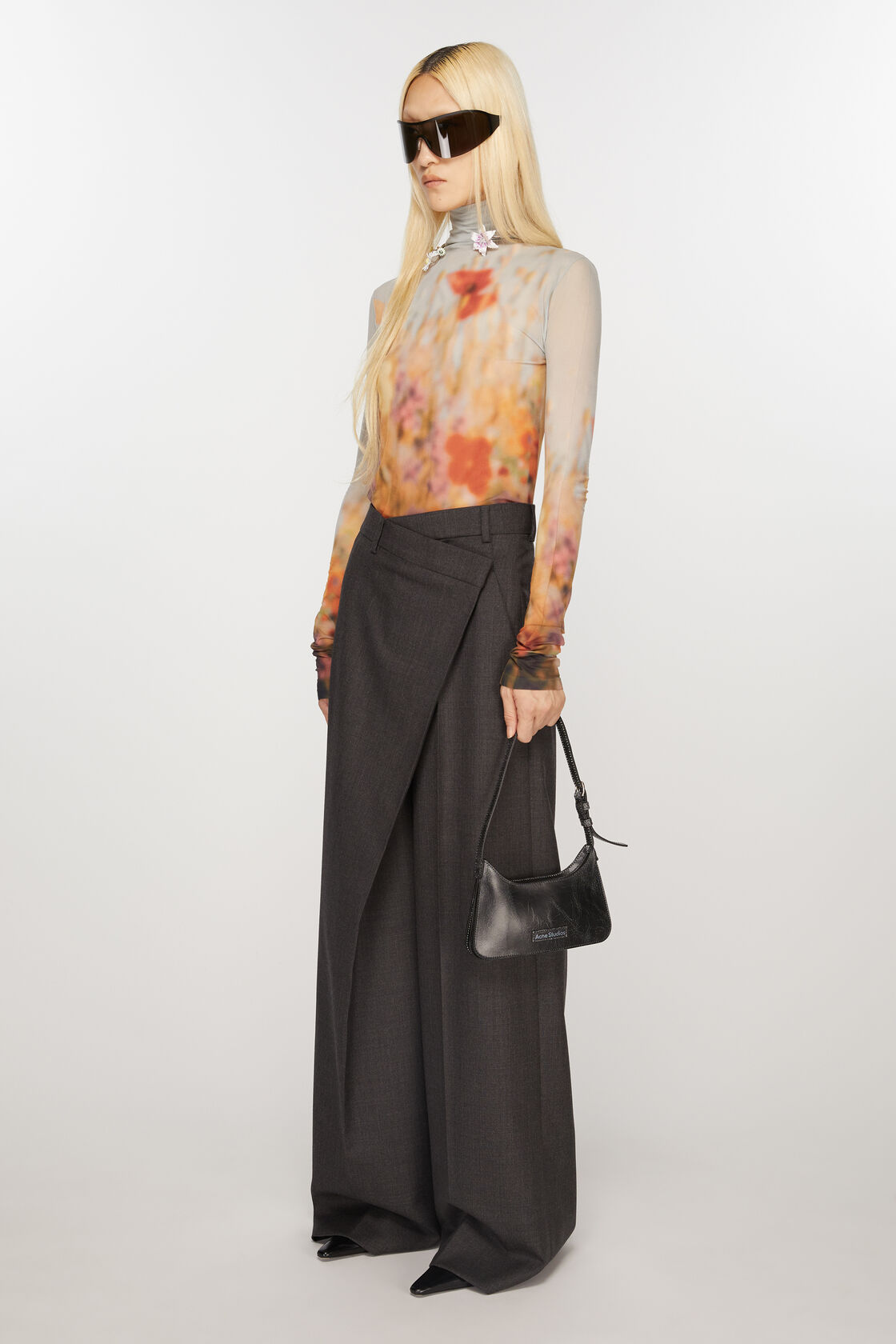 ACNE STUDIOS Flat Micro Shoulder Bag in Black