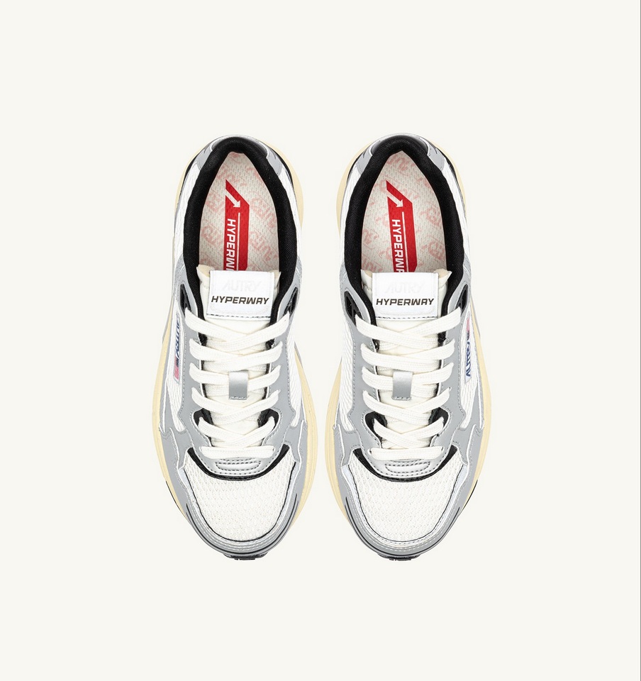 AUTRY ACTION SHOES Hyperway in Synthetic Leather/Mesh/Black/Silver