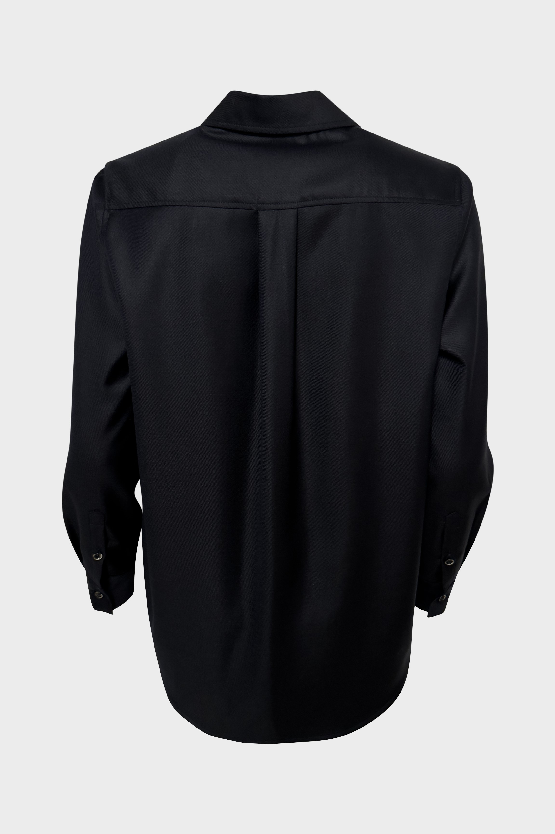 NINE:INTHE:MORNING Wool/Silk Shirt in Dark Navy