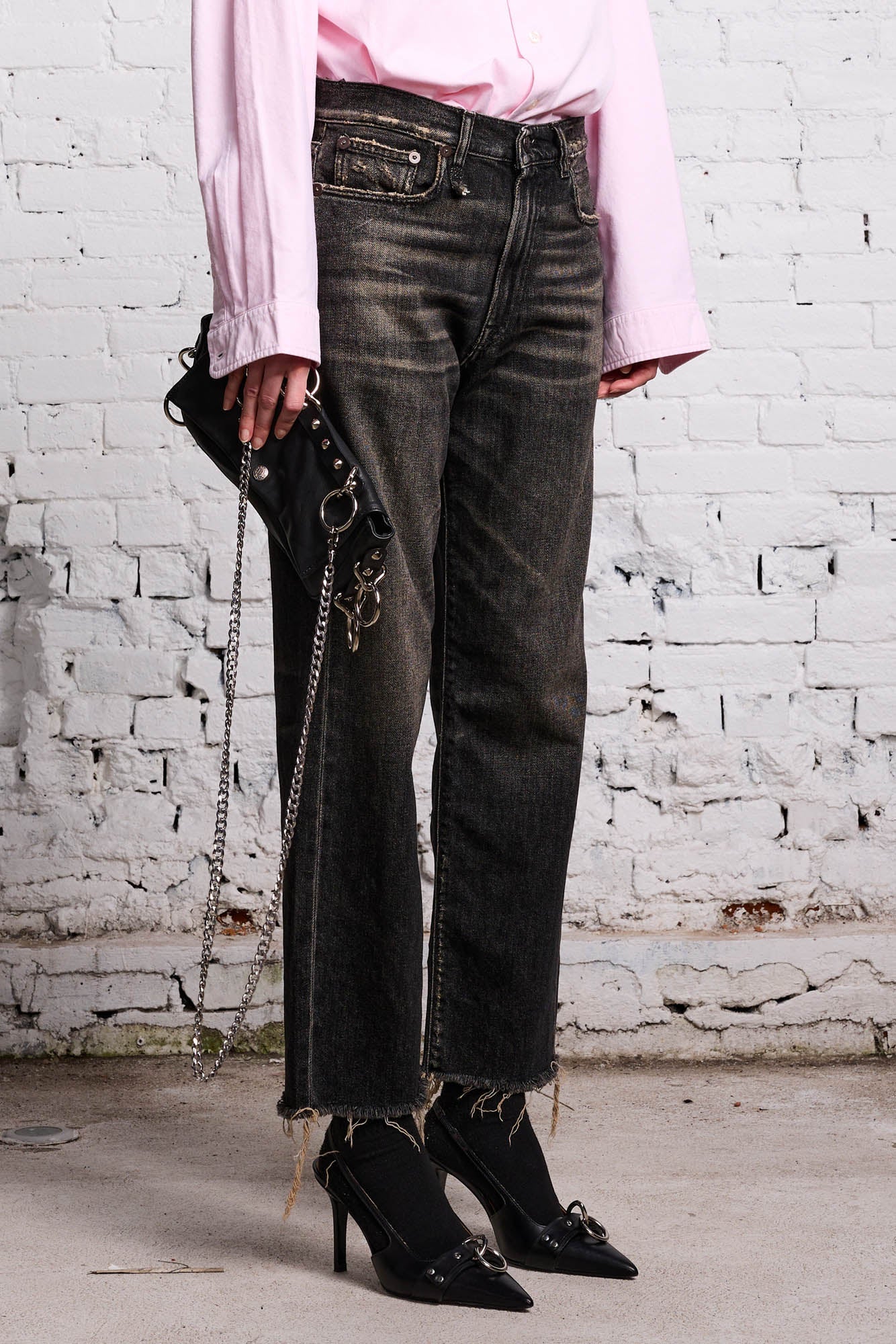 R13 Boyfriend Jeans in Abbey Black 23