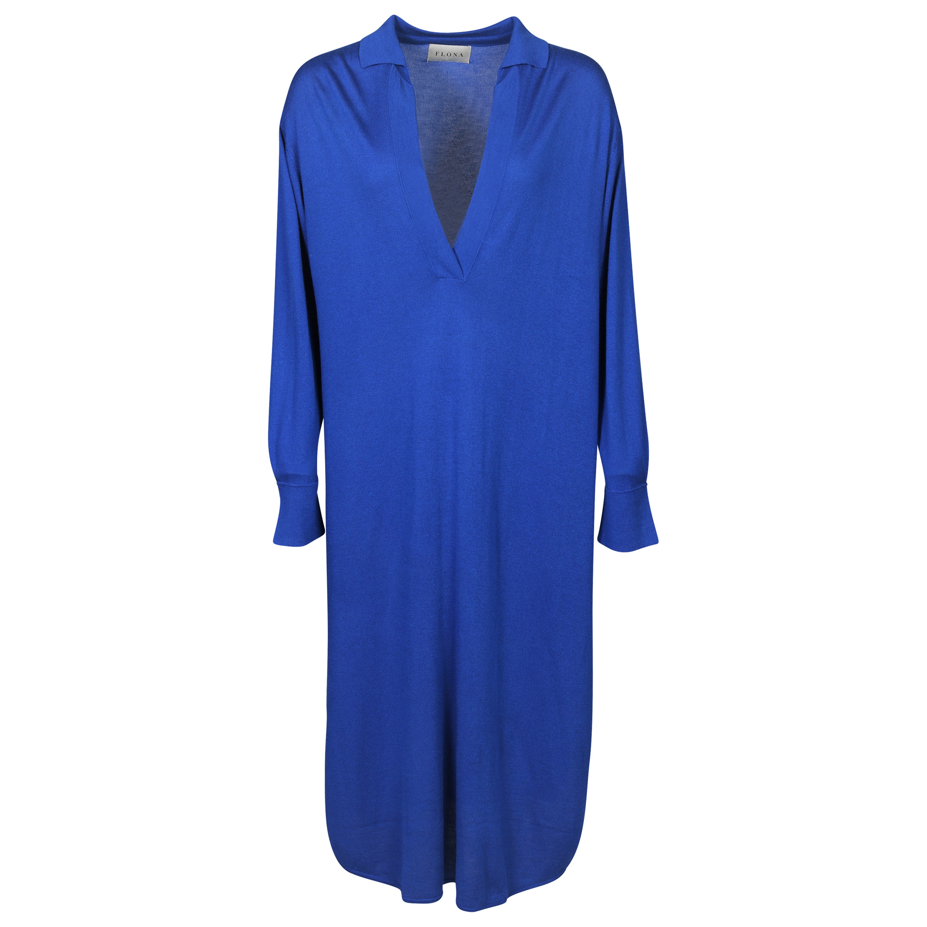 Flona Cashmere/Silk Dress in Royal Blue
