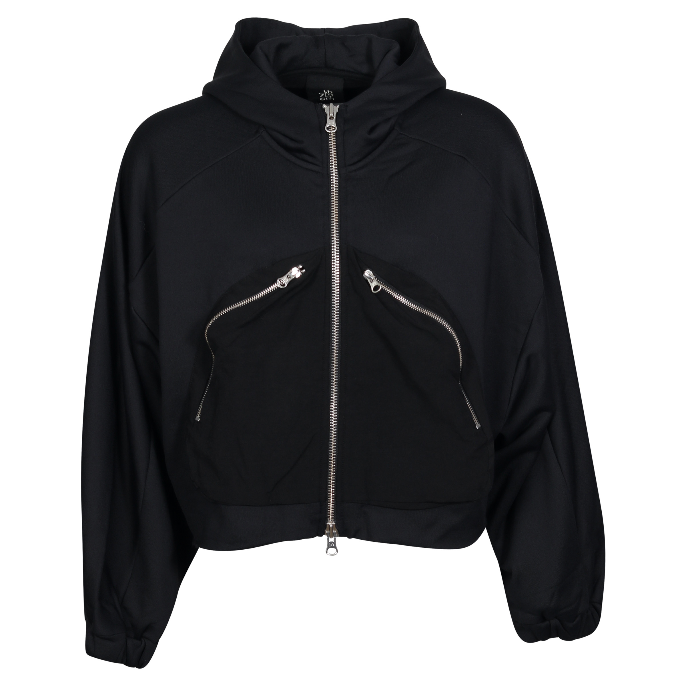 Thom Krom Hooded Zip Jacket in Black