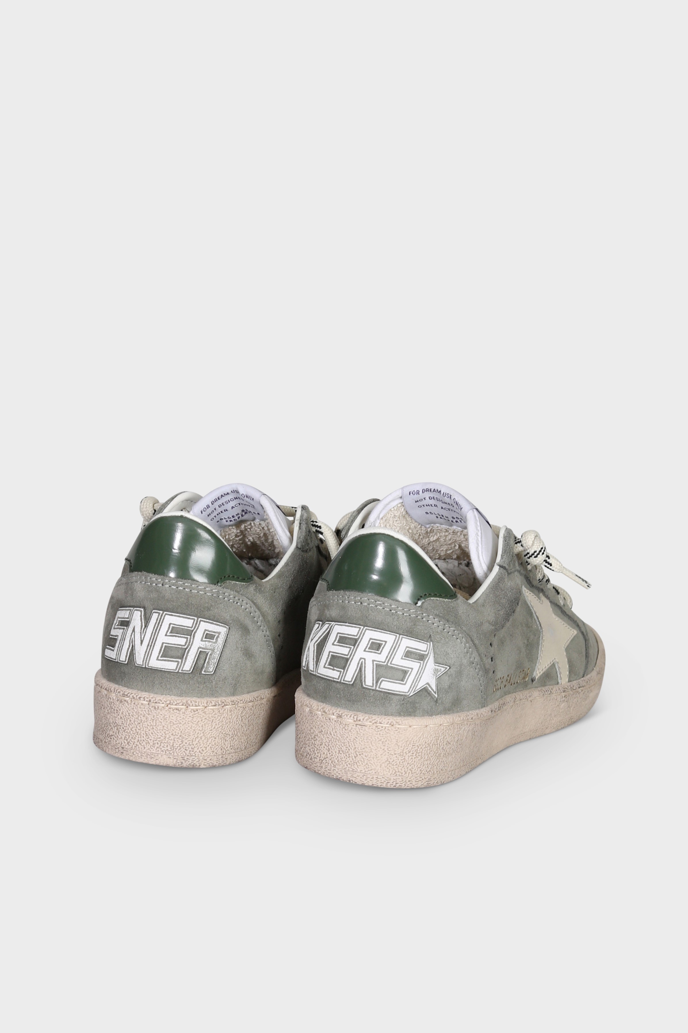 GOLDEN GOOSE Ballstar in Suede Green/Cream/Black