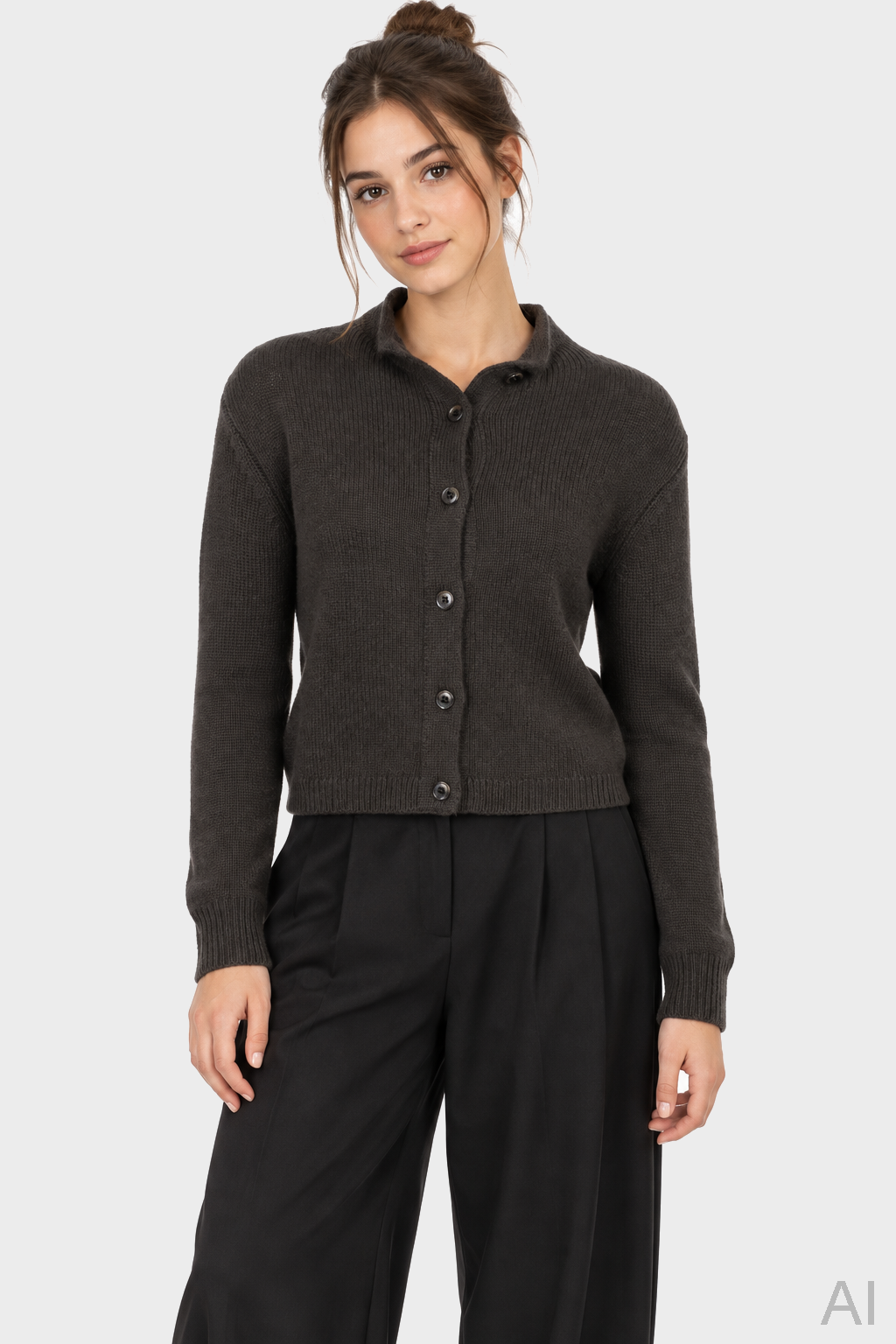 LISA YANG Zirelle Cashmere Cardigan in Dark Fern