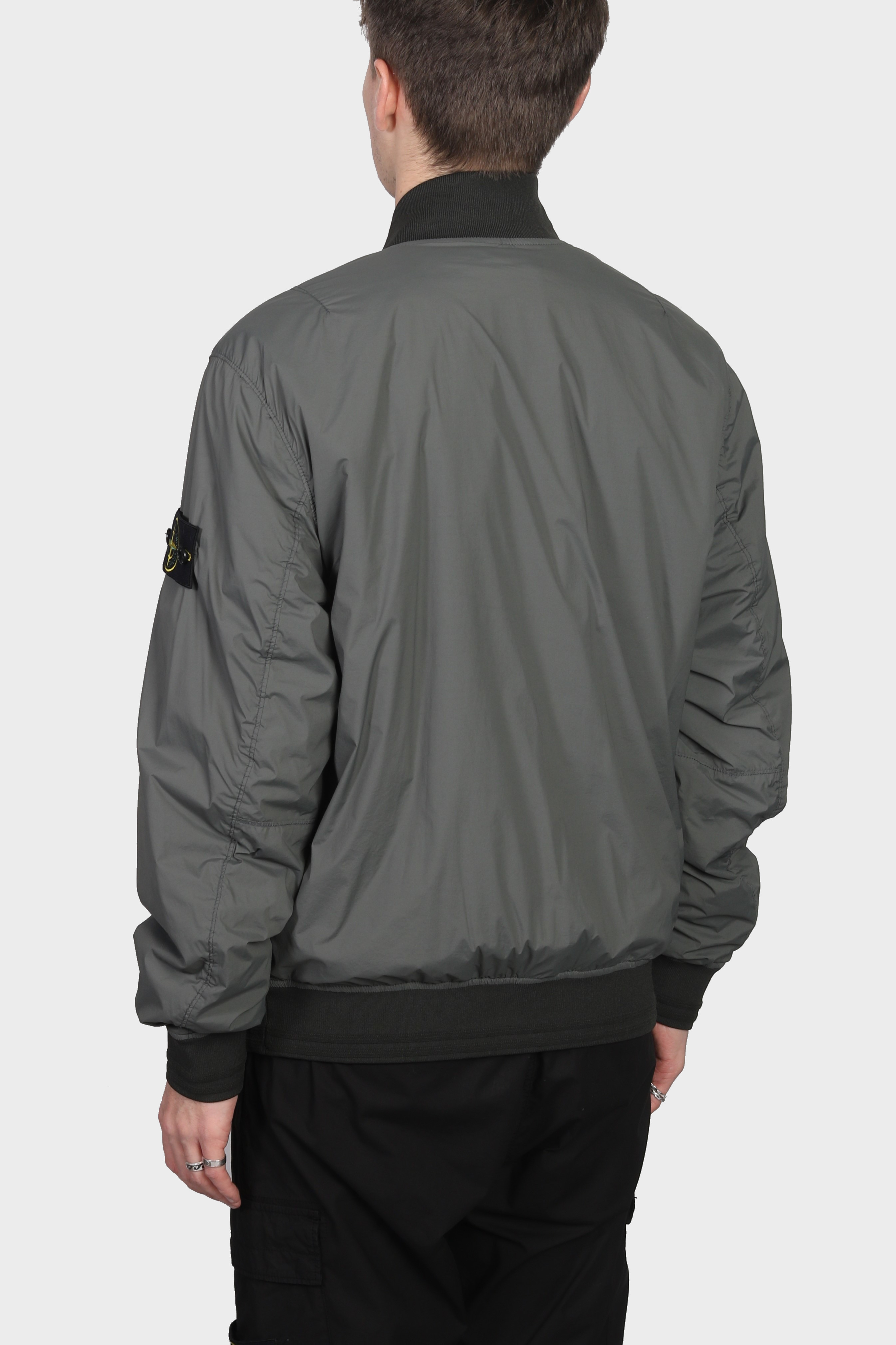 STONE ISLAND Skin Touch Nylon Bomber Jacket in Green S