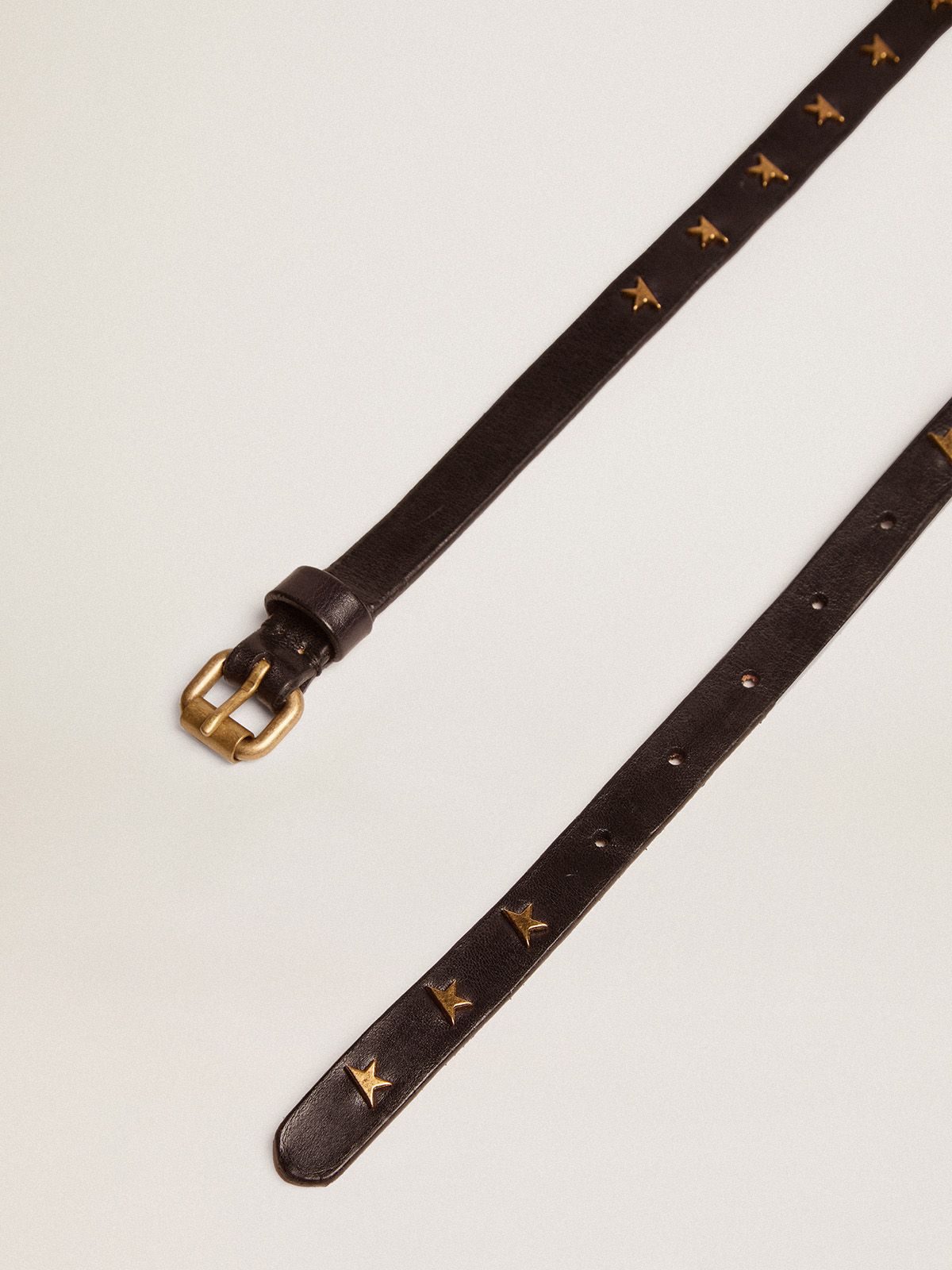 Golden Goose Belt Molly in Black/Star Studs 80