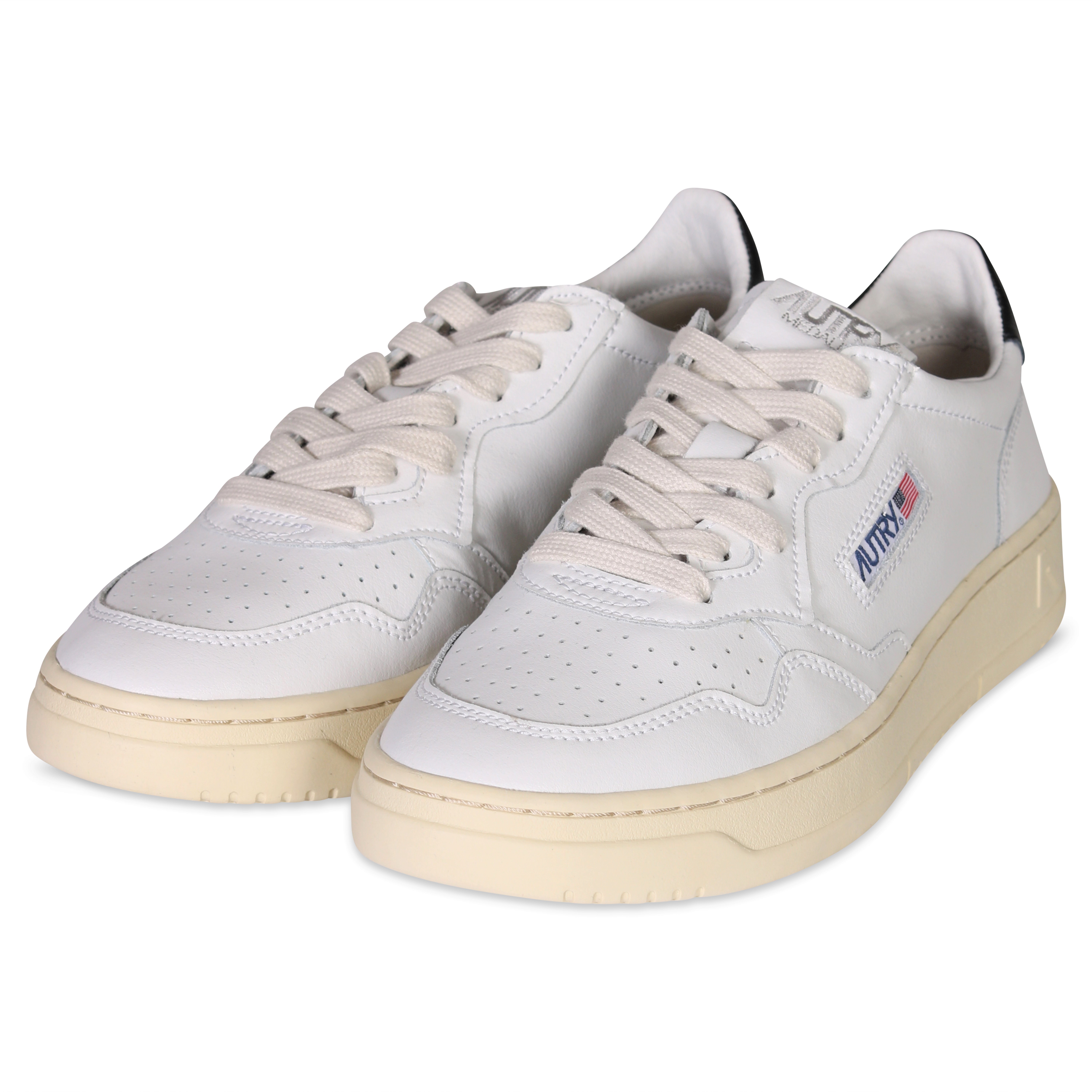 Autry Action Shoes Vintage Leather Sneaker White/Black
