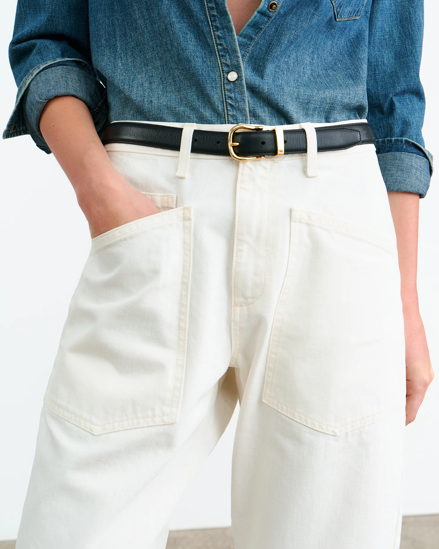NILI LOTAN Shon Jeans in Cream