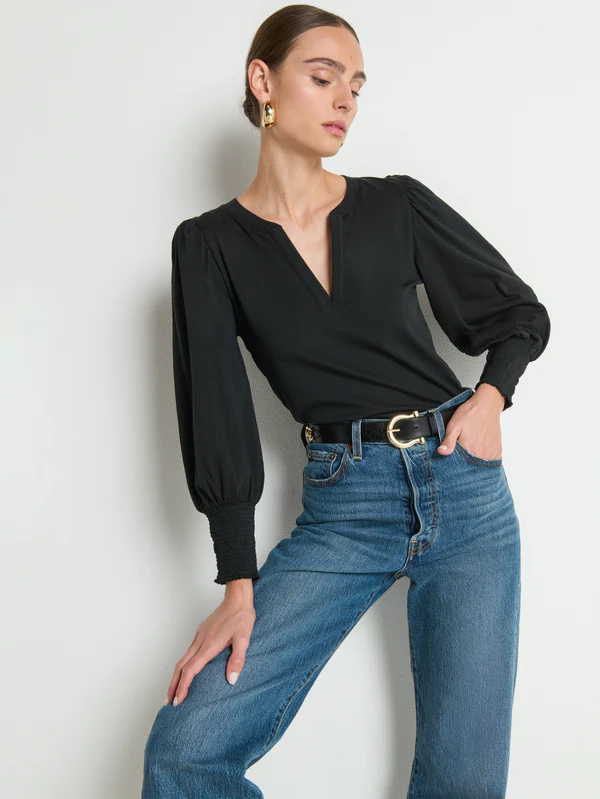 NATION LTD Longsleeve in Jet Black XL