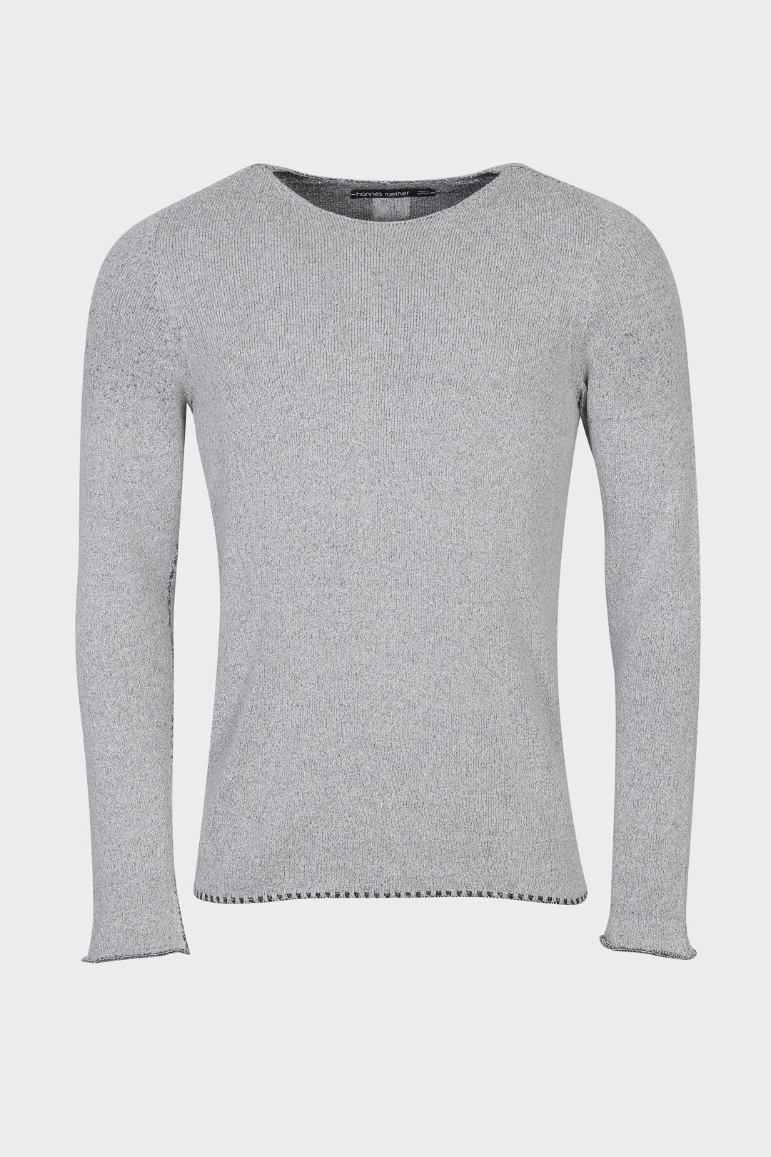 HANNES ROETHER Knit Sweater in Light Grey XL