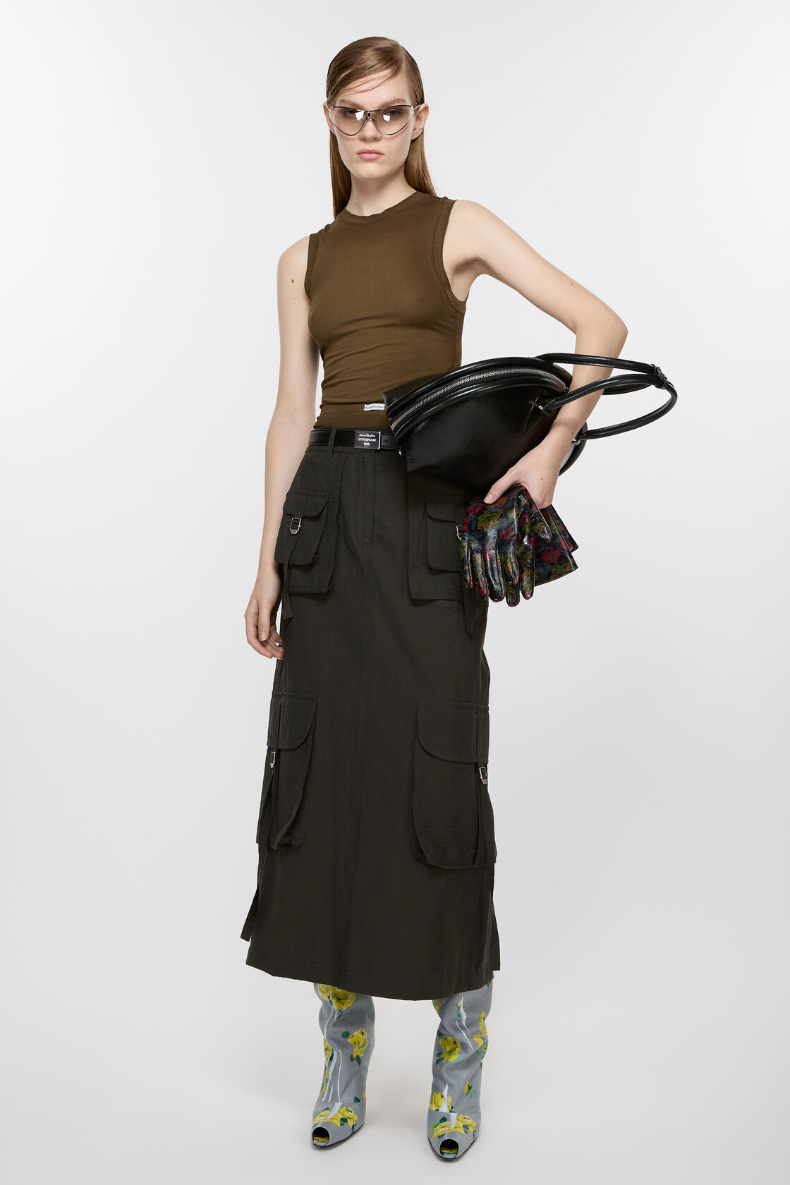 ACNE STUDIOS Cargo Skirt in Dark Grey 38