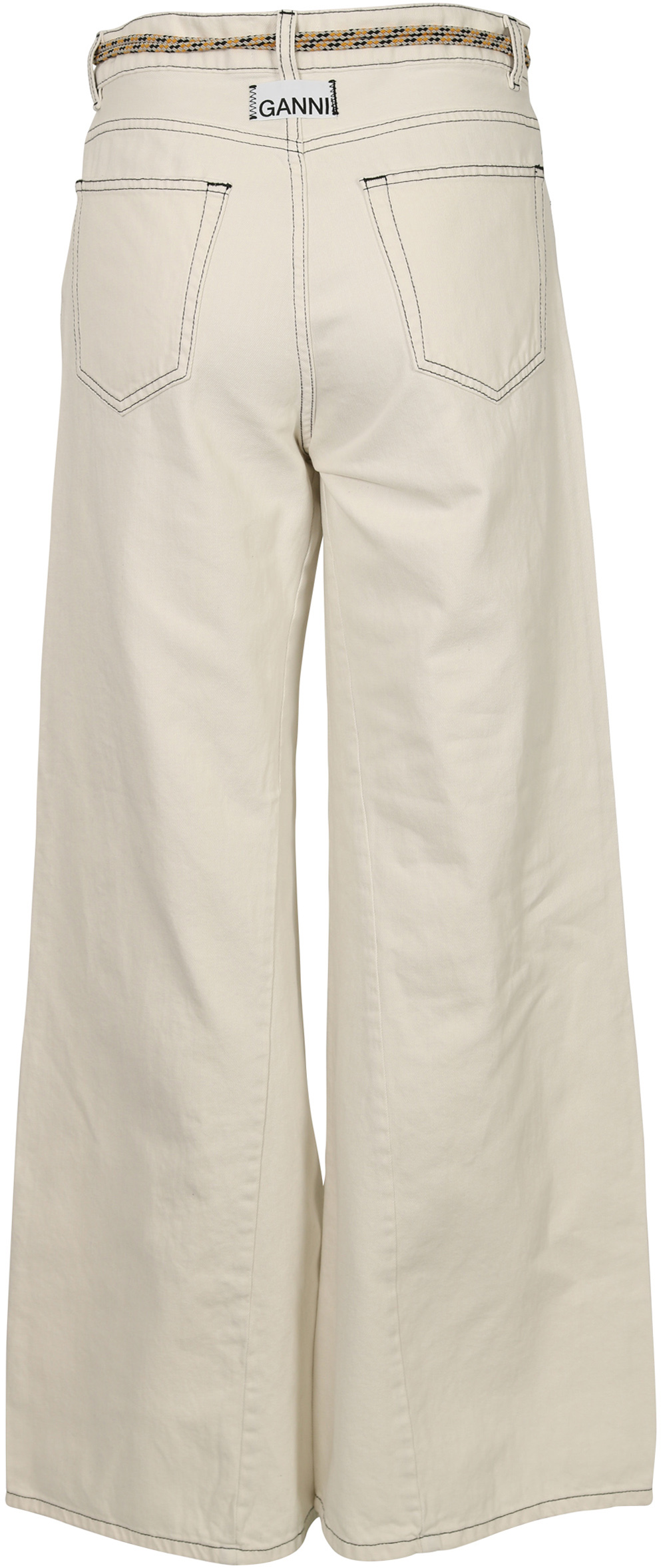 Ganni Wide Pants Washed Denim White 26
