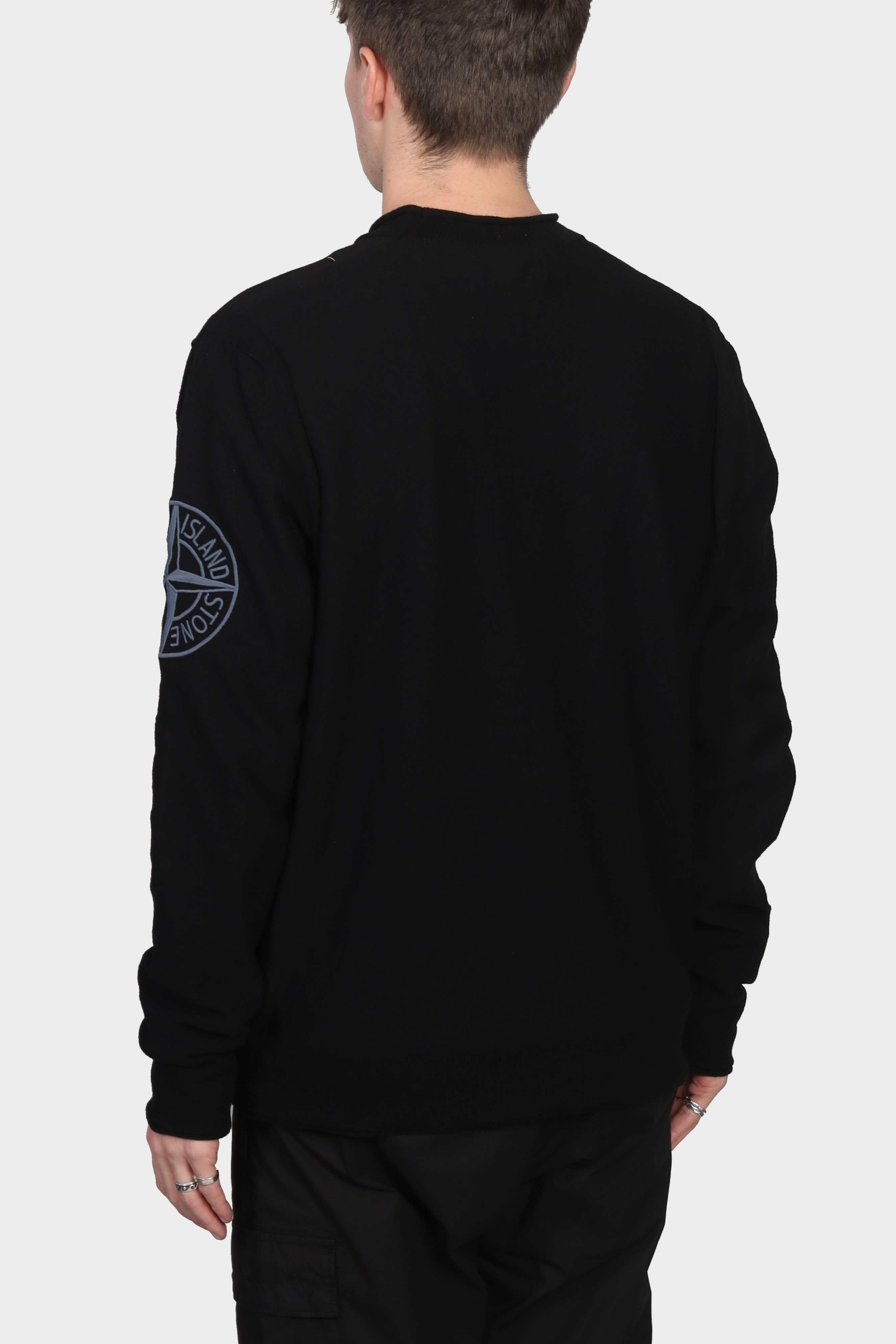 STONE ISLAND Cotton Knit Pullover in Black M