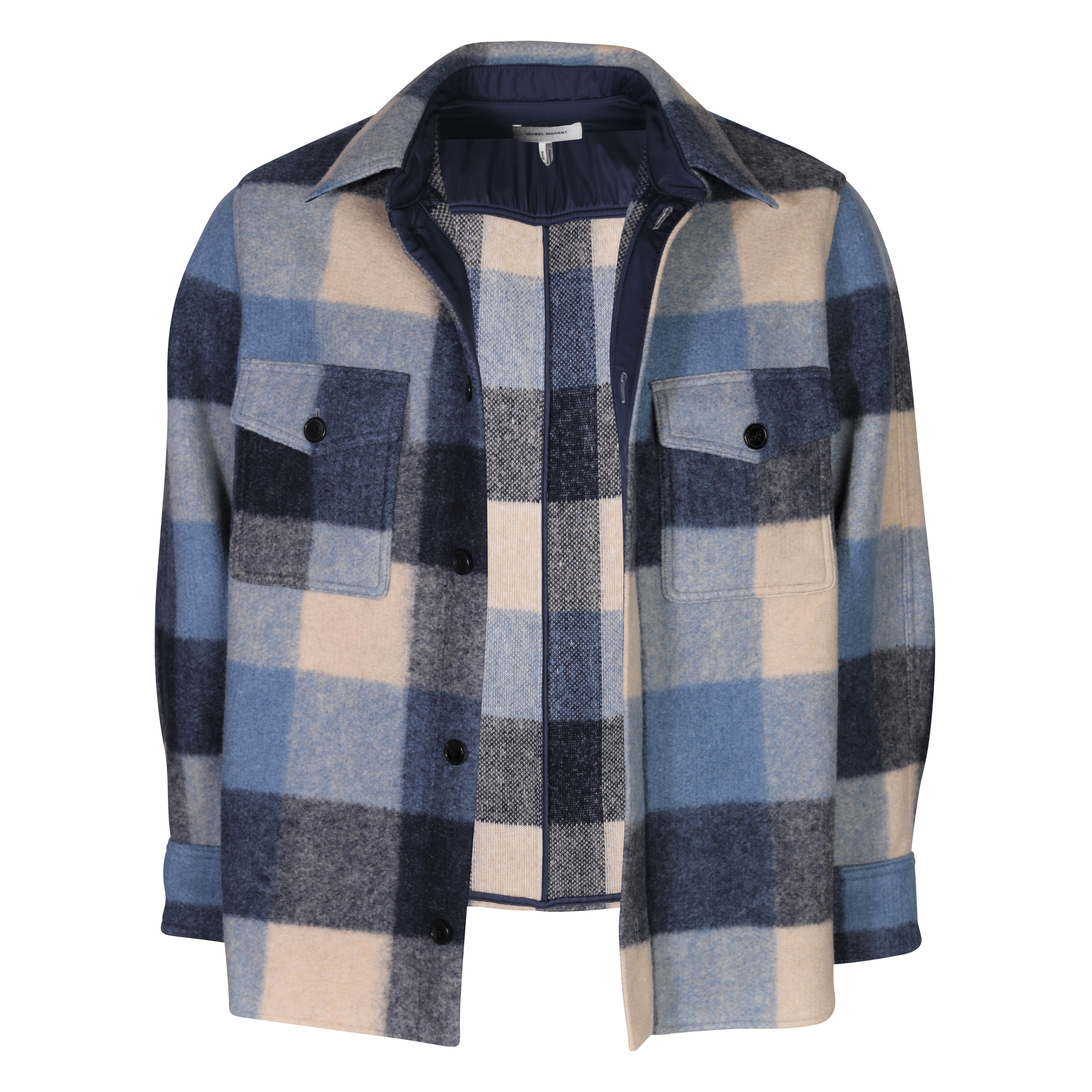 Isabel Marant Check Overshirt Kervon in Blue