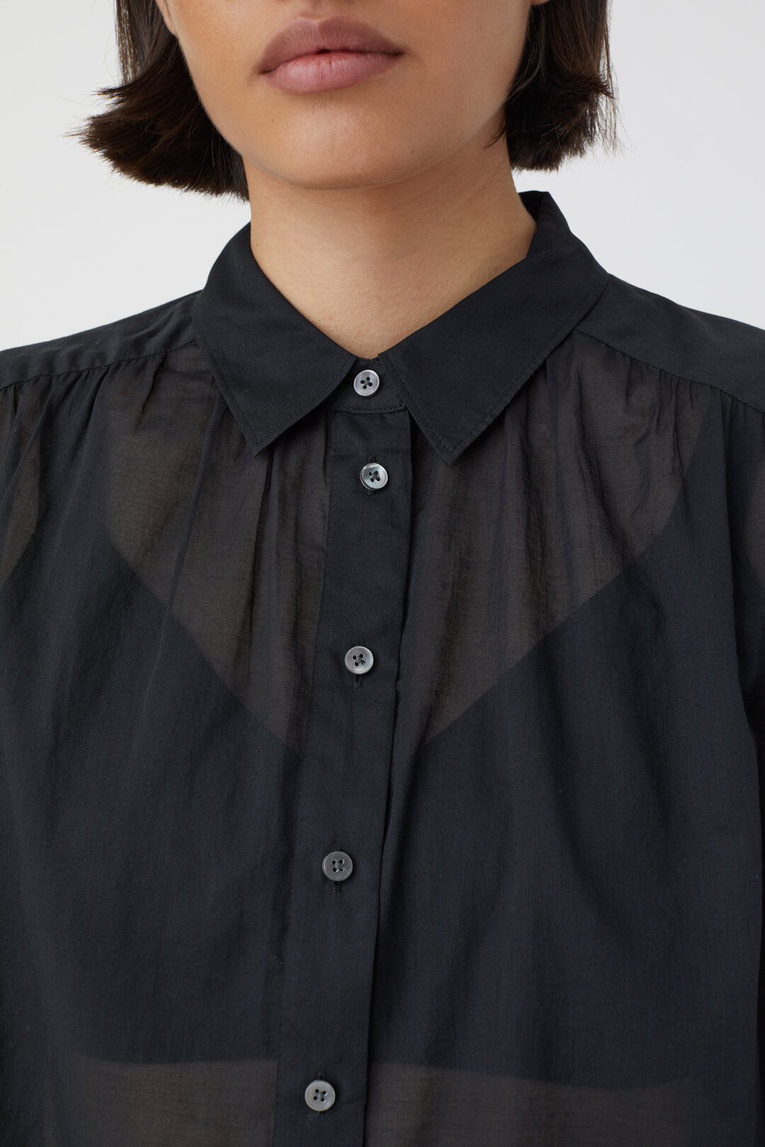 CLOSED Gathered Shirt in Black