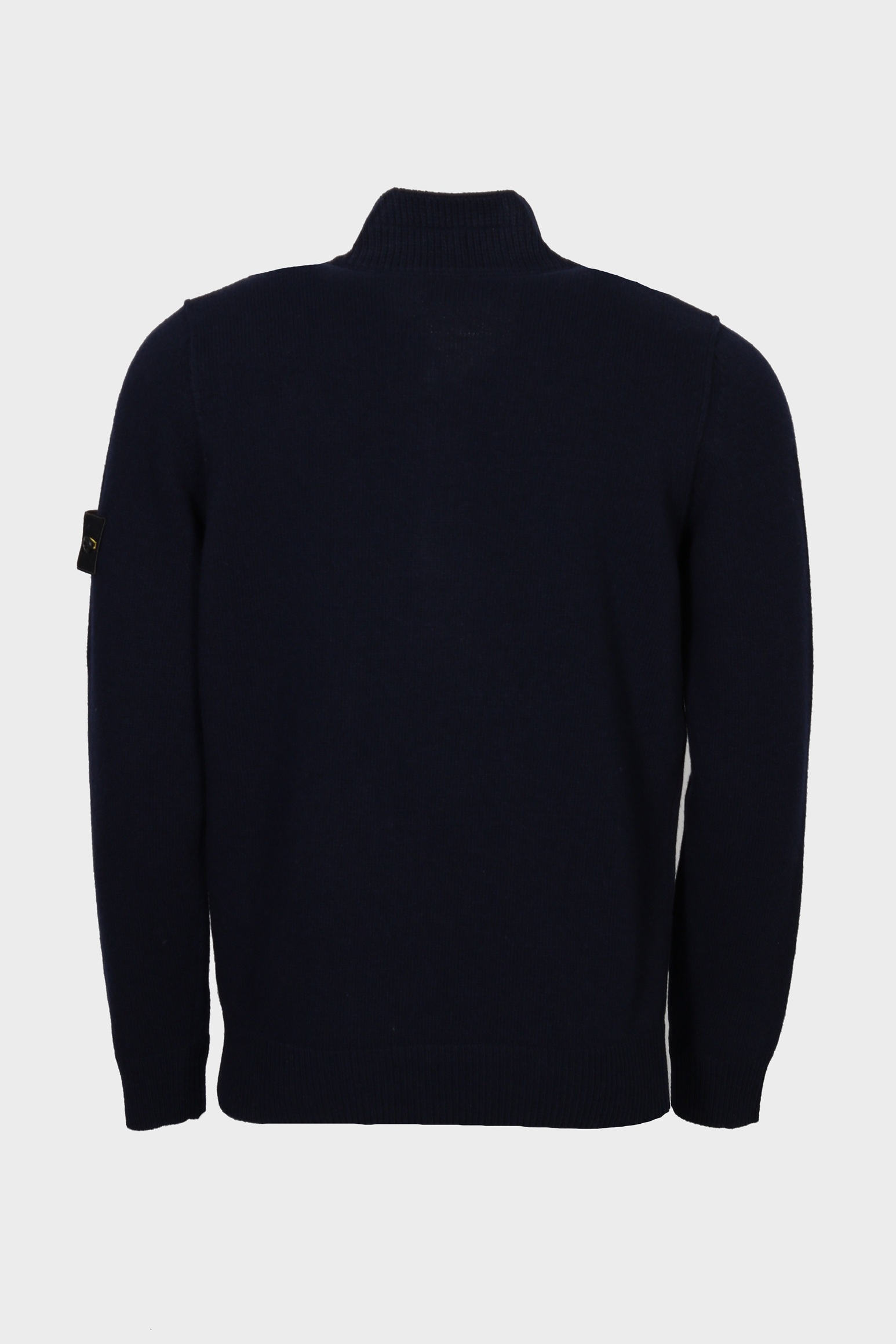 STONE ISLAND Heavy Knit Half Zip Pullover in Dark Navy