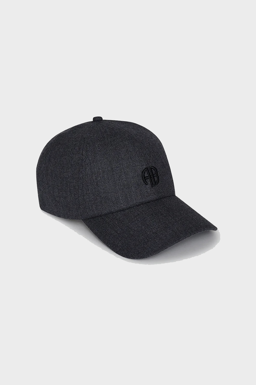 ANINE BING Wool Baseball Cap in Dark Heather Grey
