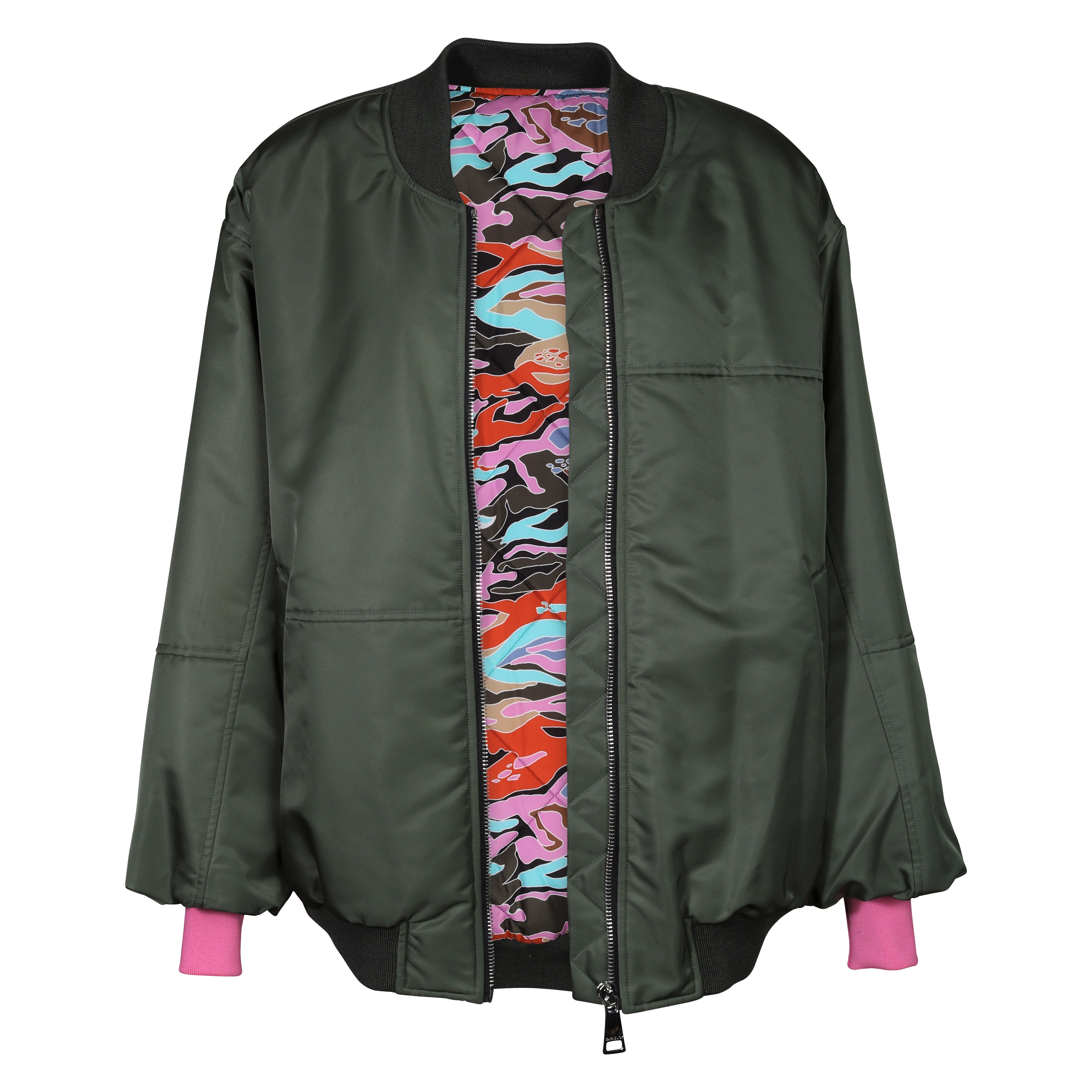 Khrisjoy Puffer Bomber Jacket Military Green S