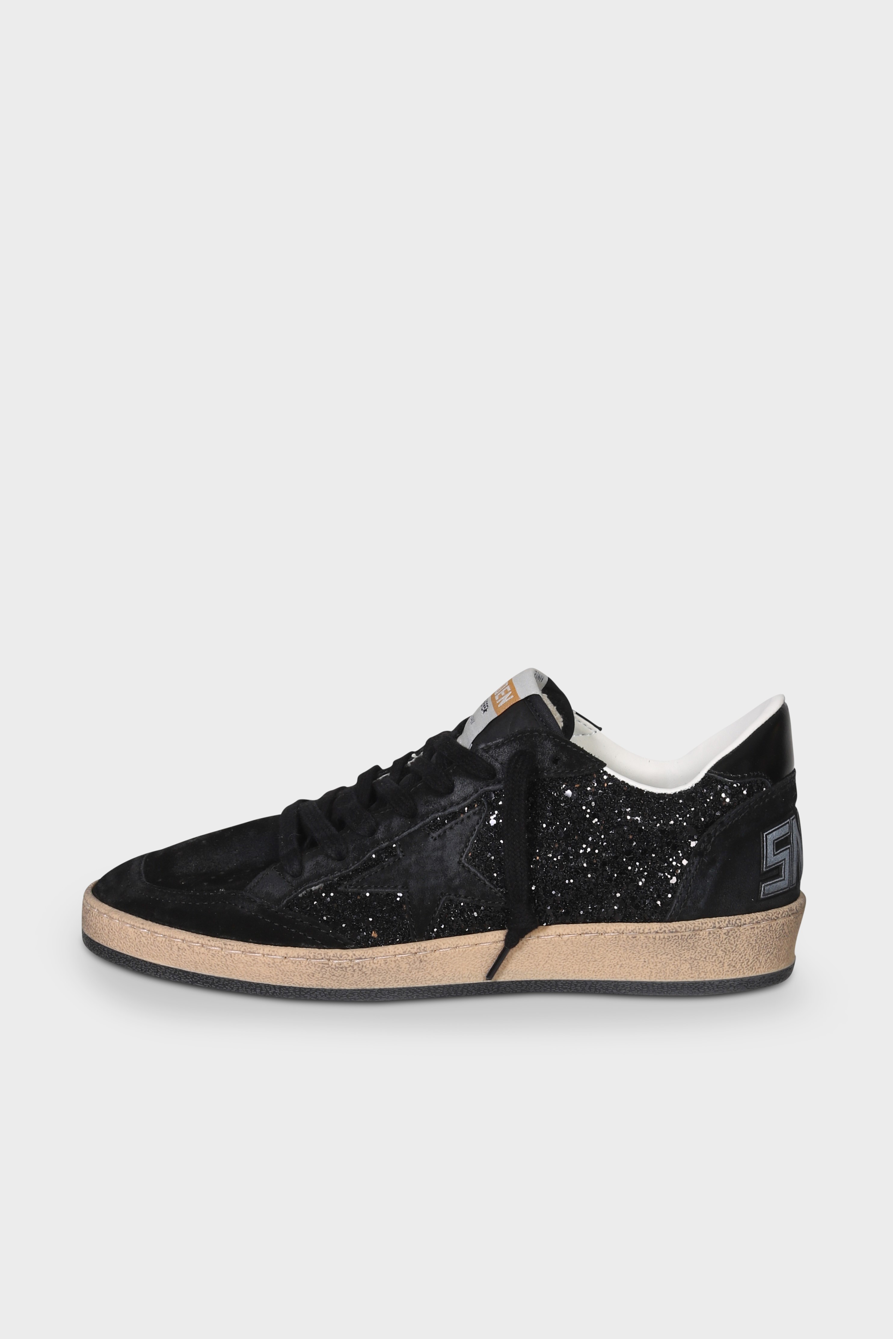 Black Suede Golden Goose Black Sparkle Sneakers GOLDEN