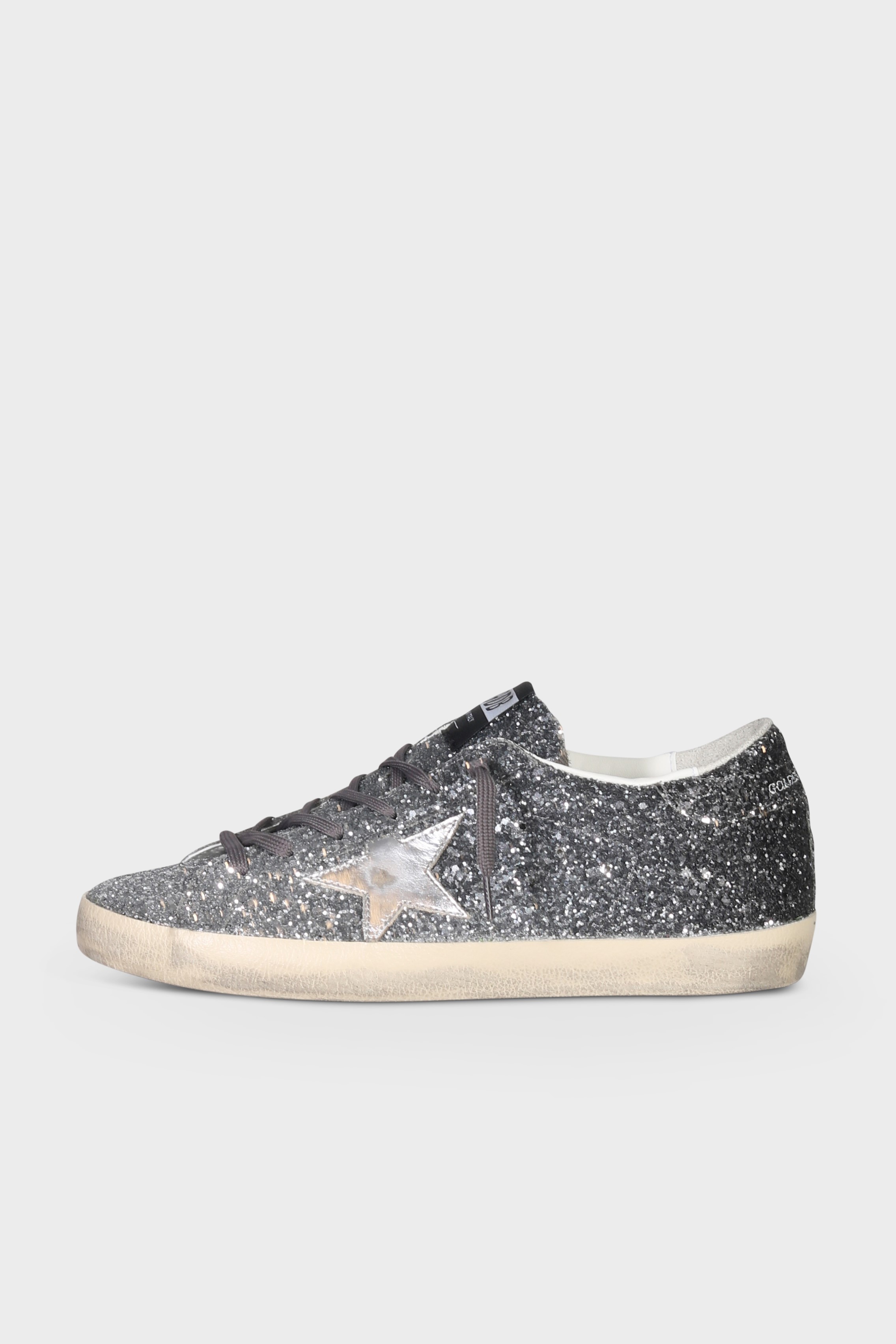 GOLDEN GOOSE Super-Star Glitter in Silver/Black