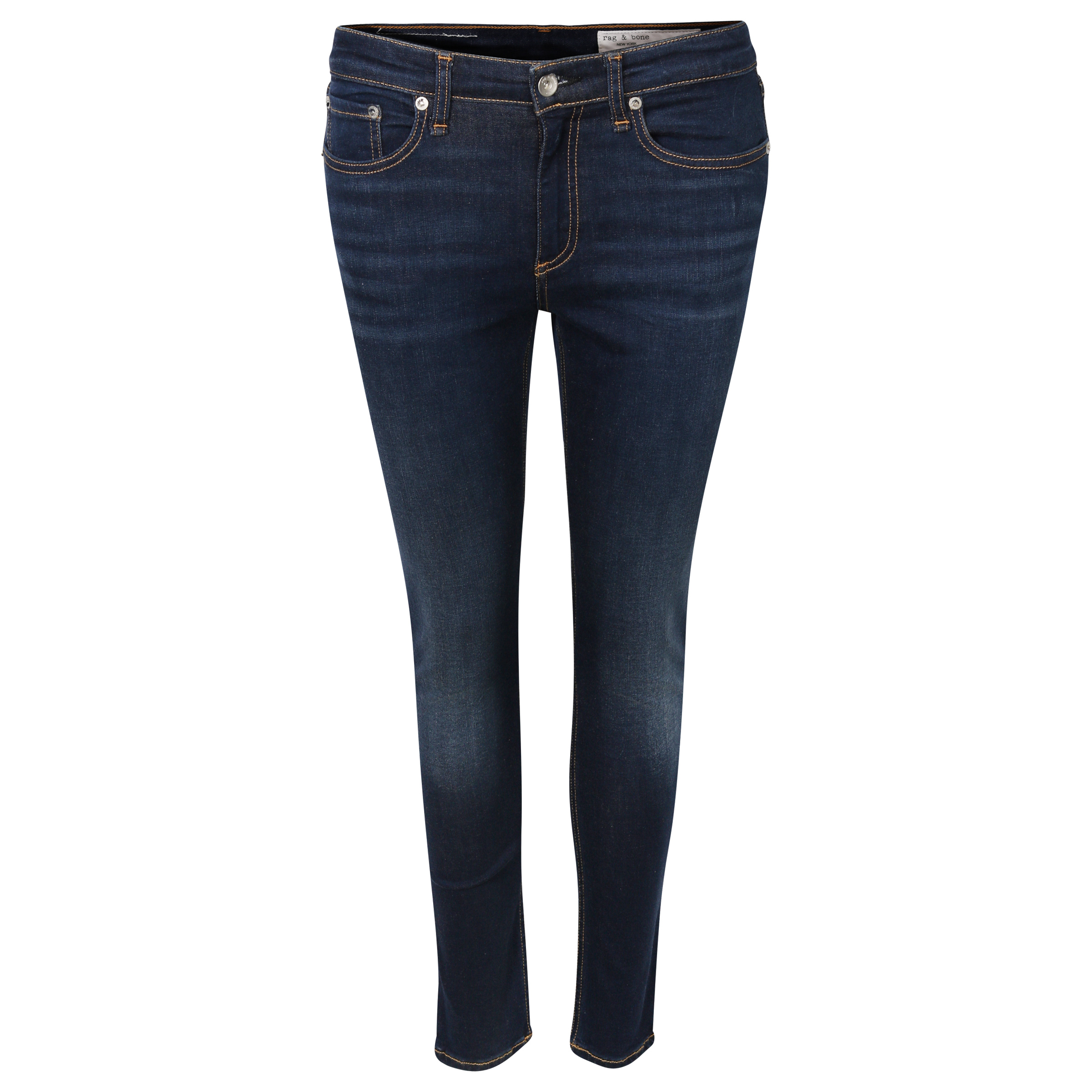 Rag & Bone Mid Rise Ankle Skinny Dark Blue Washed