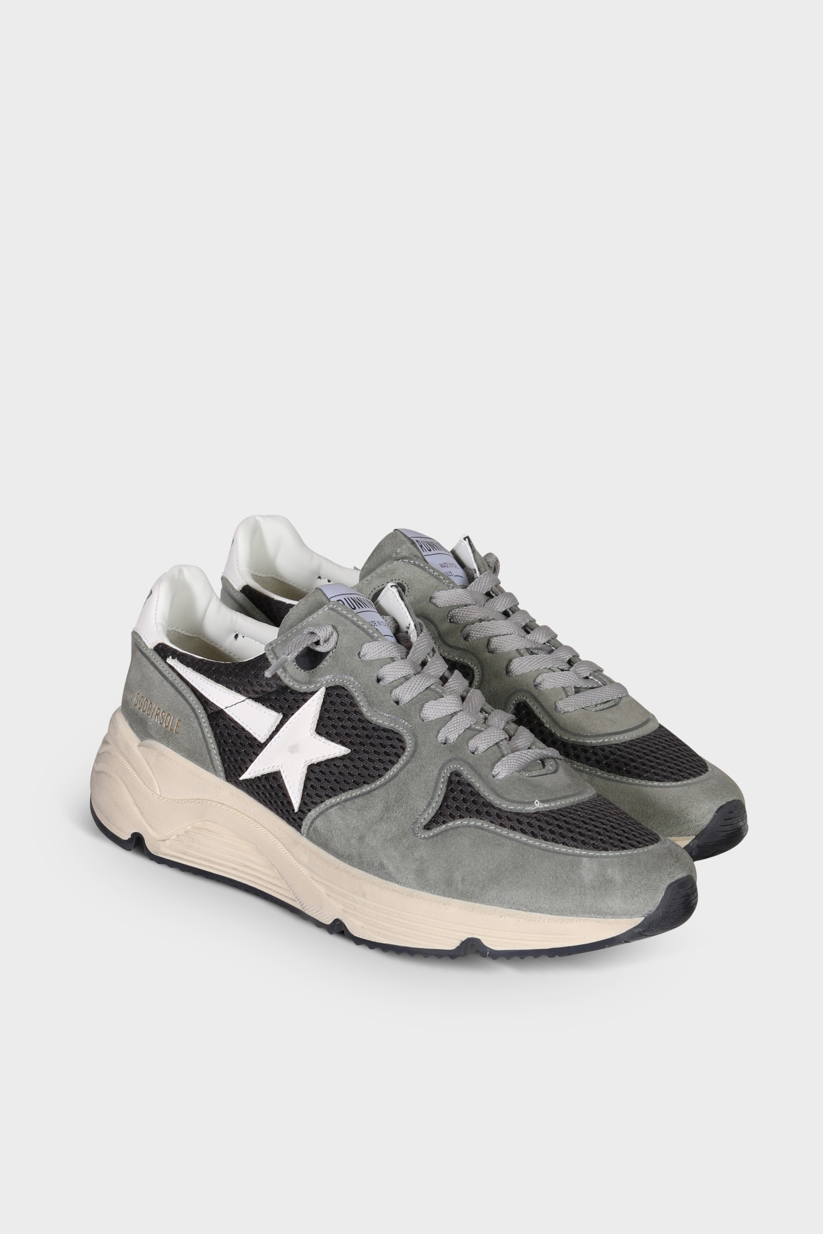GOLDEN GOOSE Running Net in Green/Grey/White