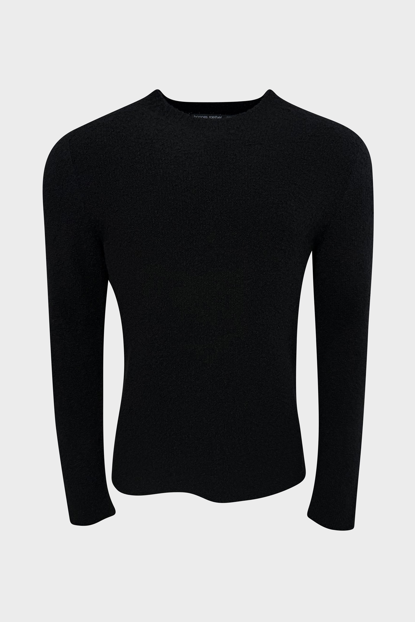 HANNES ROETHER Fluffy Wool Sweater in Black