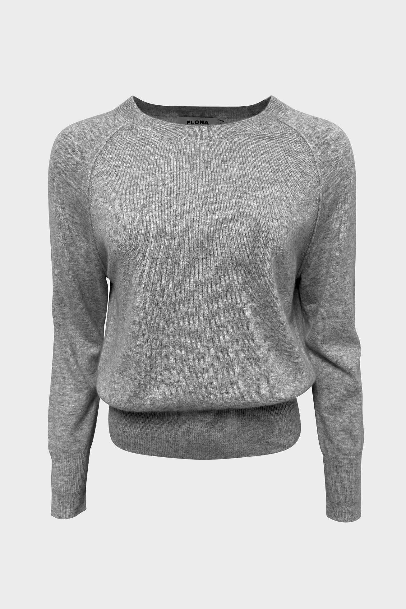FLONA Cashmere Sweater in Grey Melange