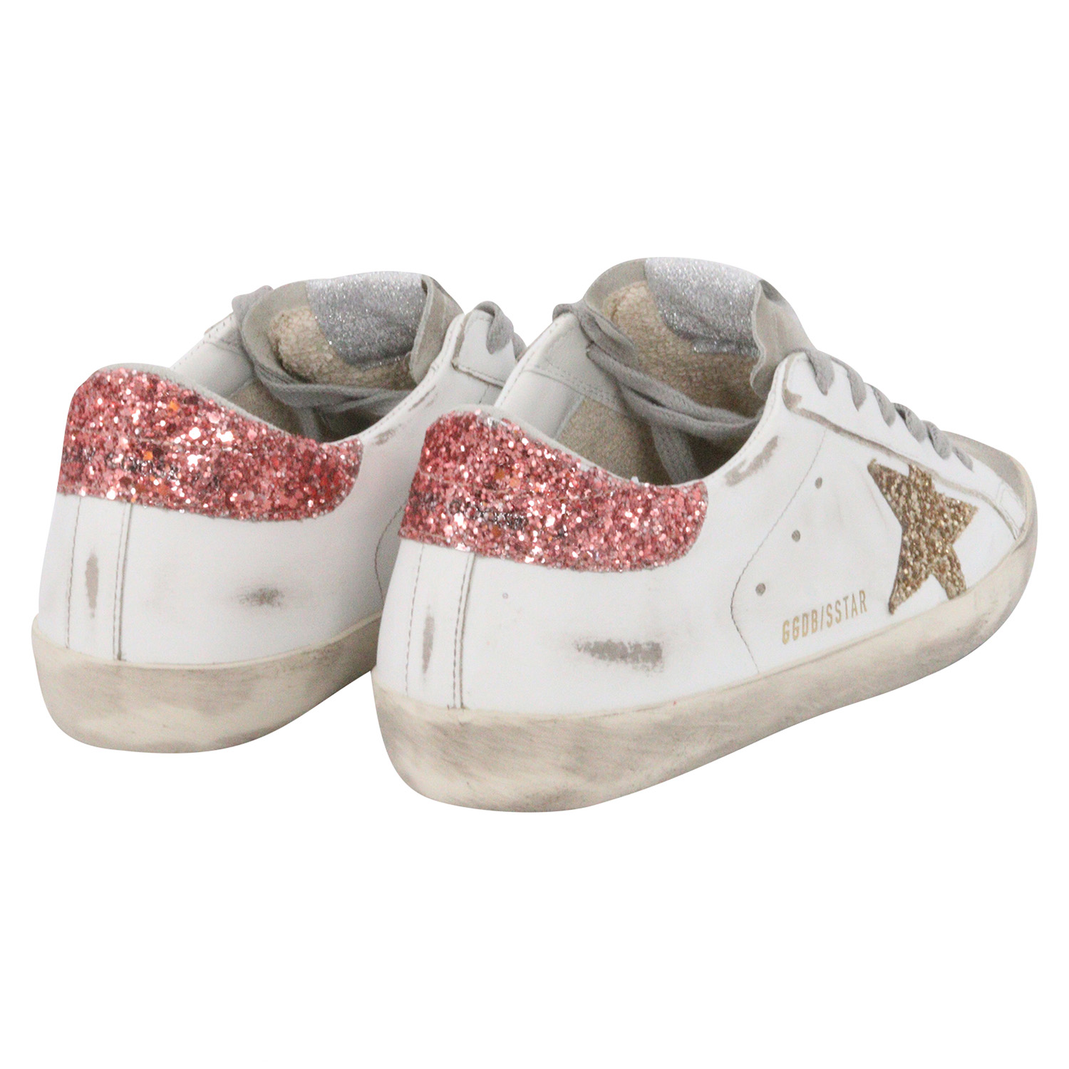 Golden Goose Sneaker Superstar White Gold/Rose Glitter