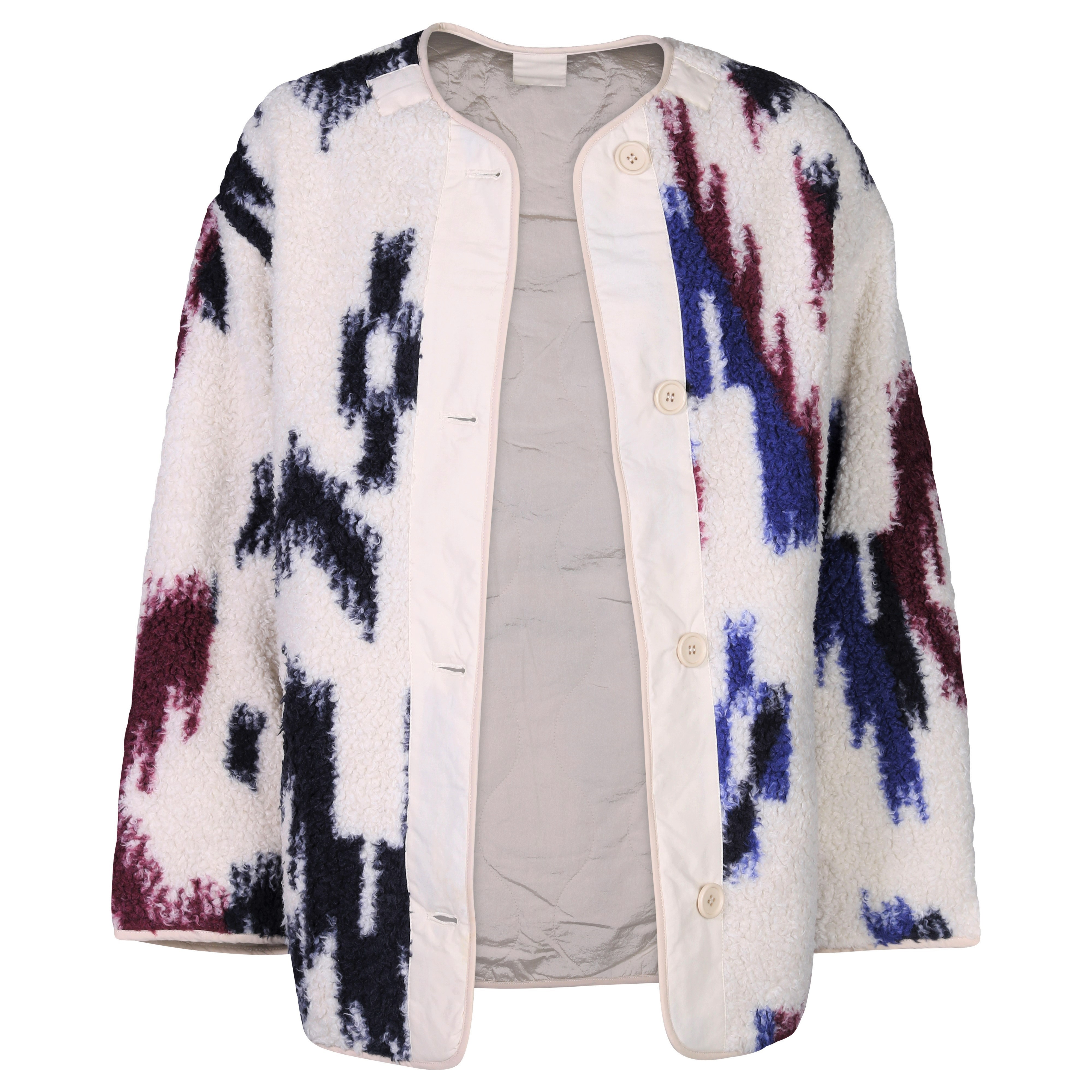 Isabel Marant Étoile Memma Oversized Reversible Plush Coat Multicolour