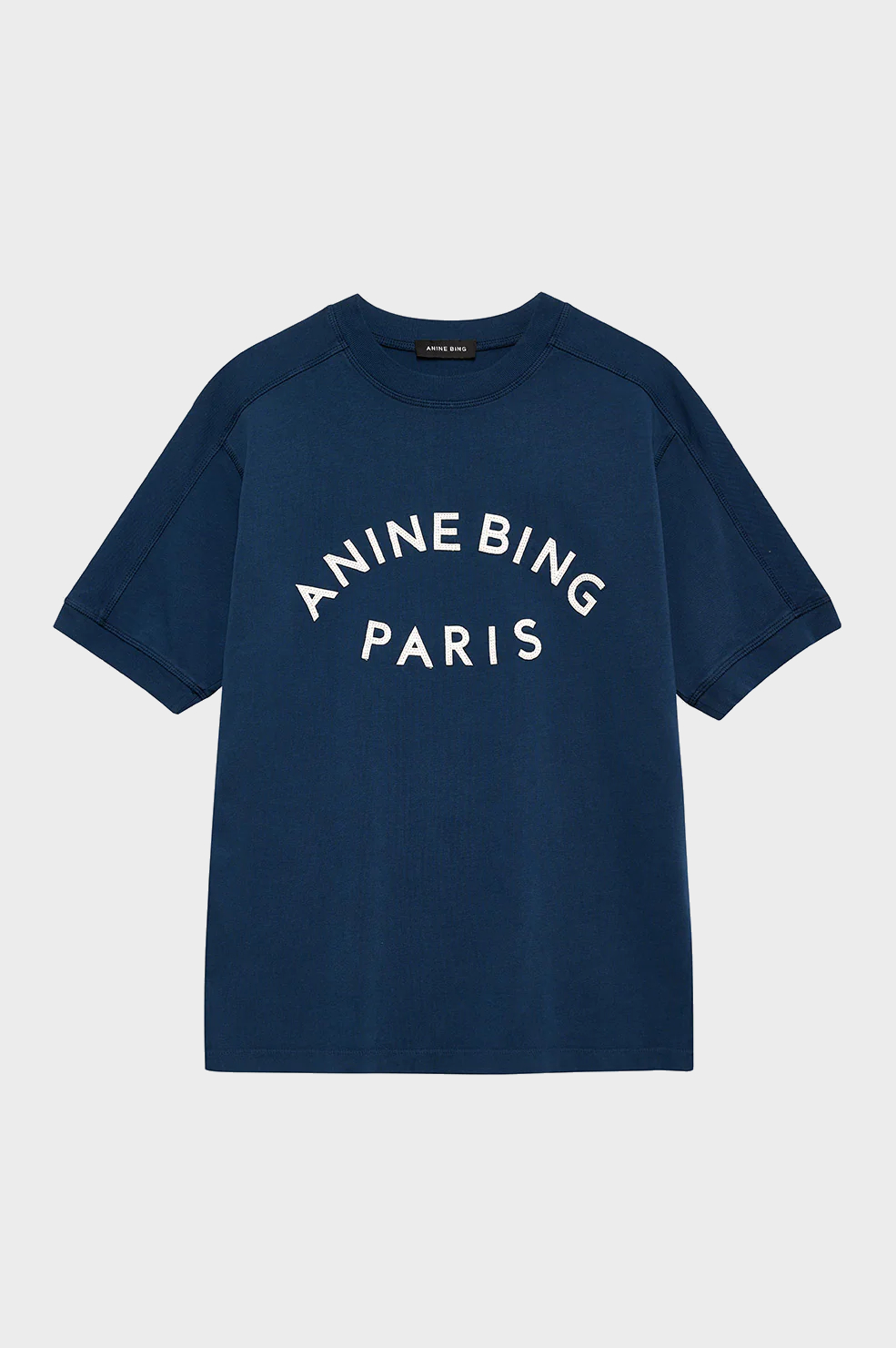 ANINE BING Paris Relaxed Boxy Fit T-Shirt in Washed Navy