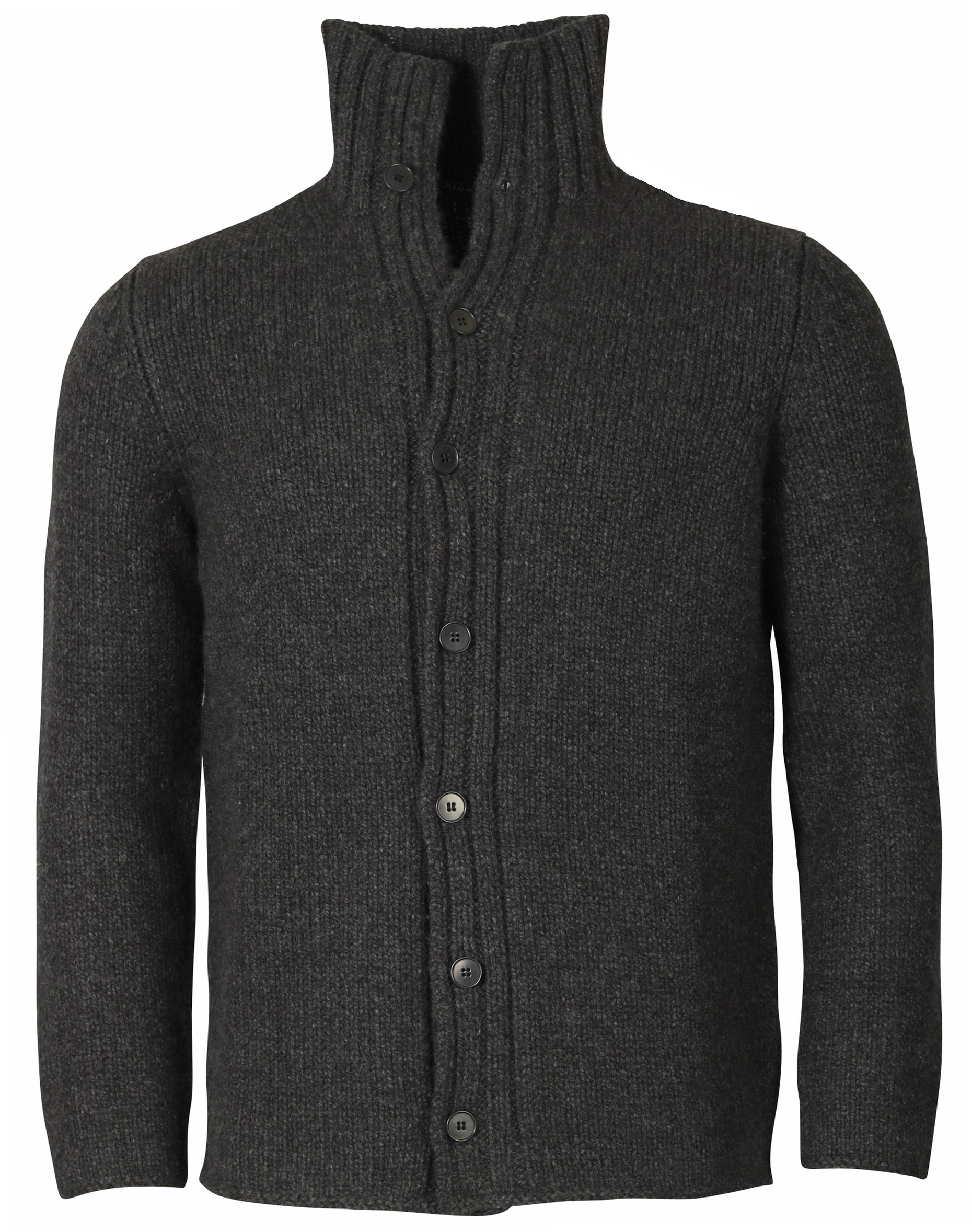 AIDA BARNI Cashmere Knit Cardigan Dark Grey Melange