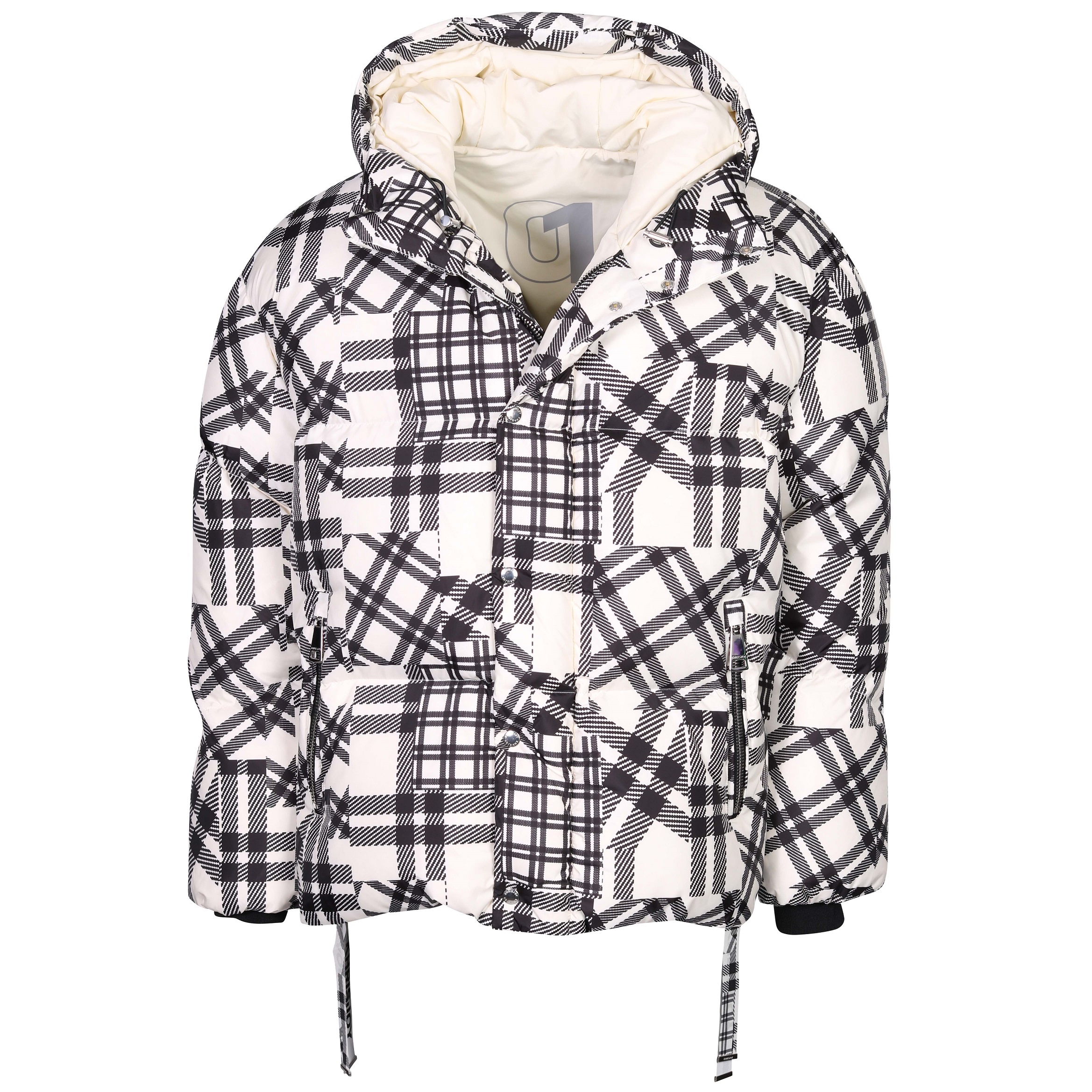 Khrisjoy Puffer Khrisman Multicheck in White Black