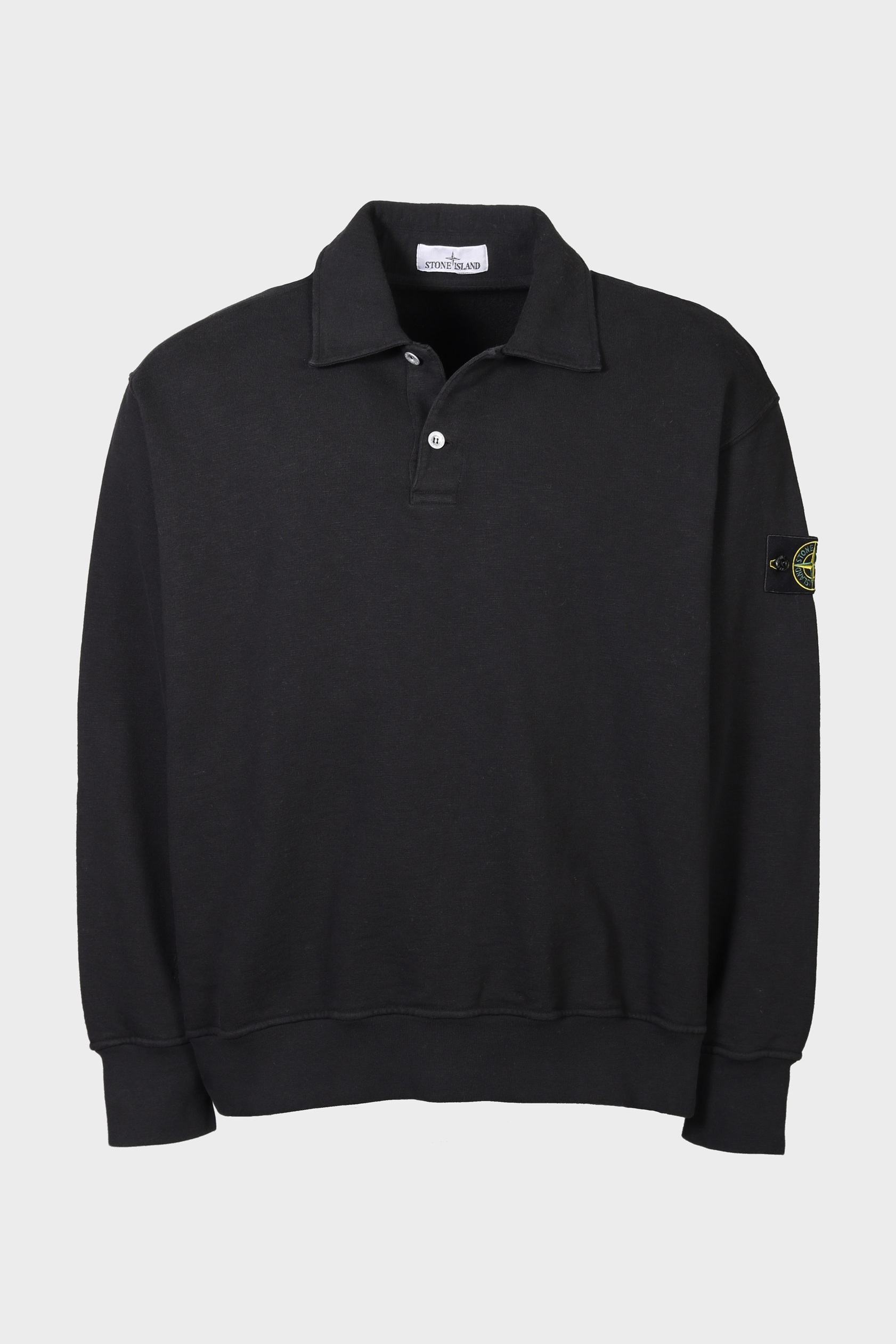 STONE ISLAND Polo Sweatshirt in Black