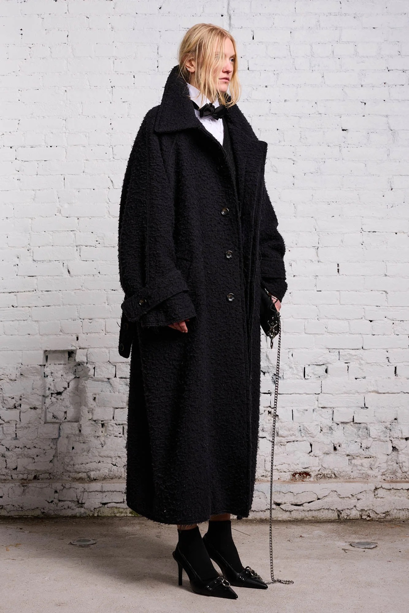 R13 Jumbo Coat in Black