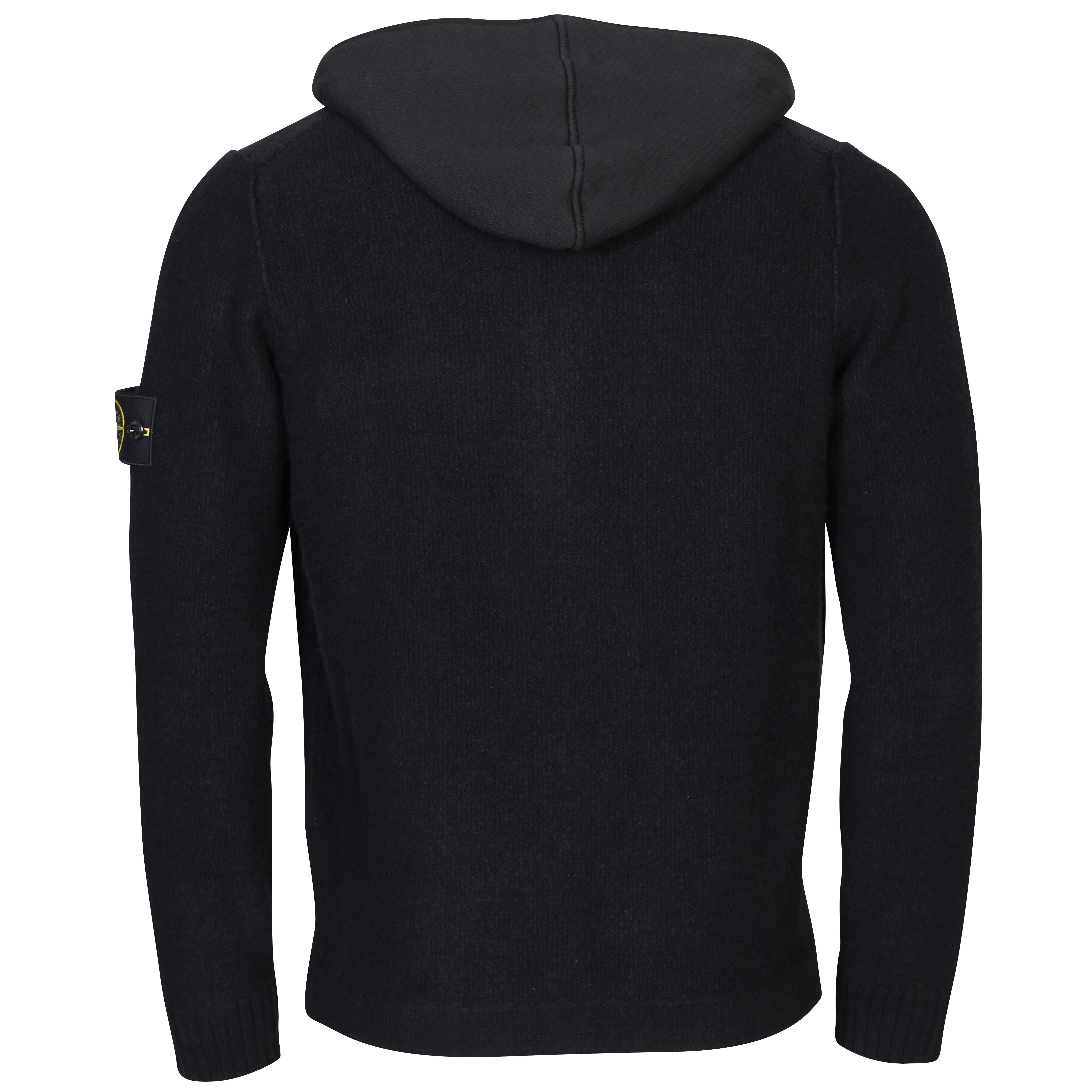 Stone Island Knit Zip Hoodie in Black XXL