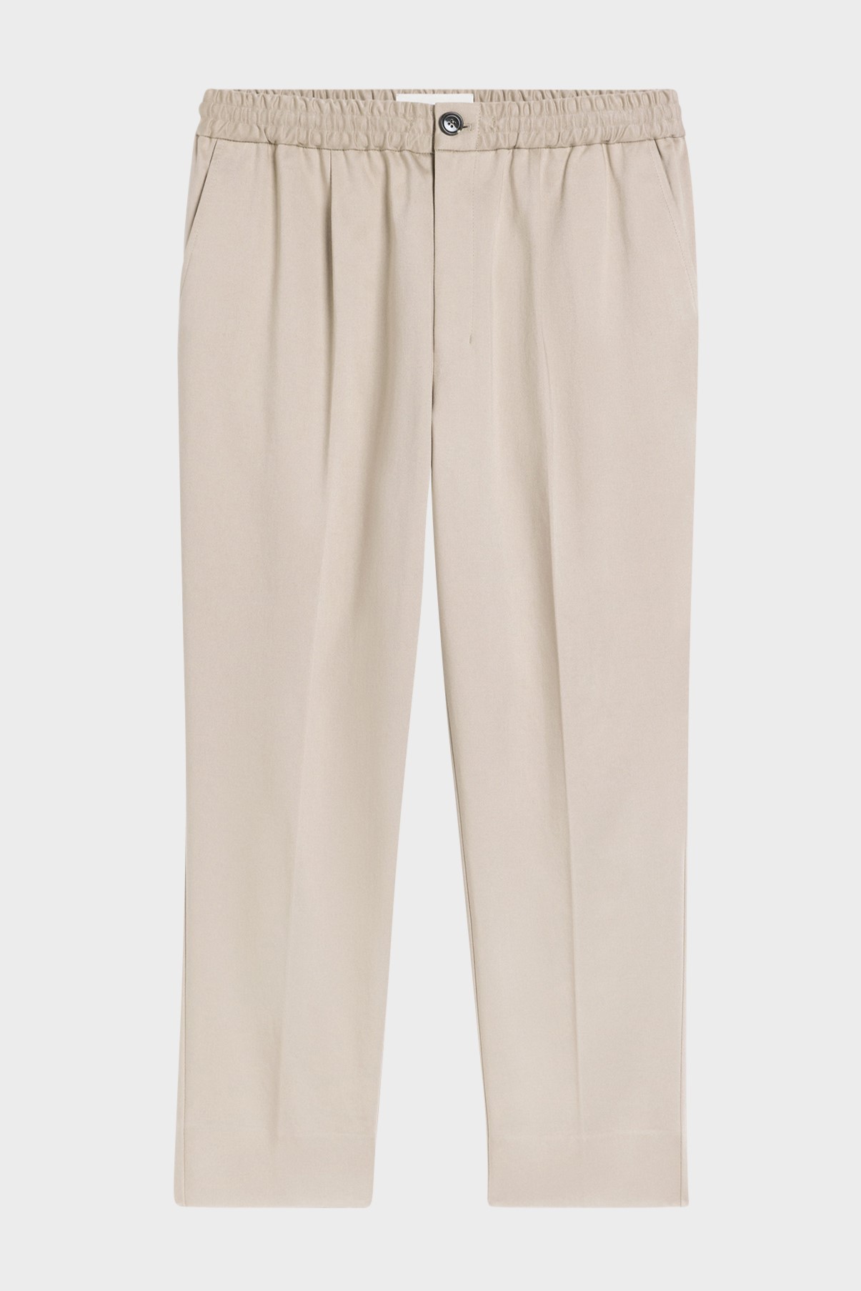 AMI PARIS Elasticated Waist Cropped Trouser in Light Beige