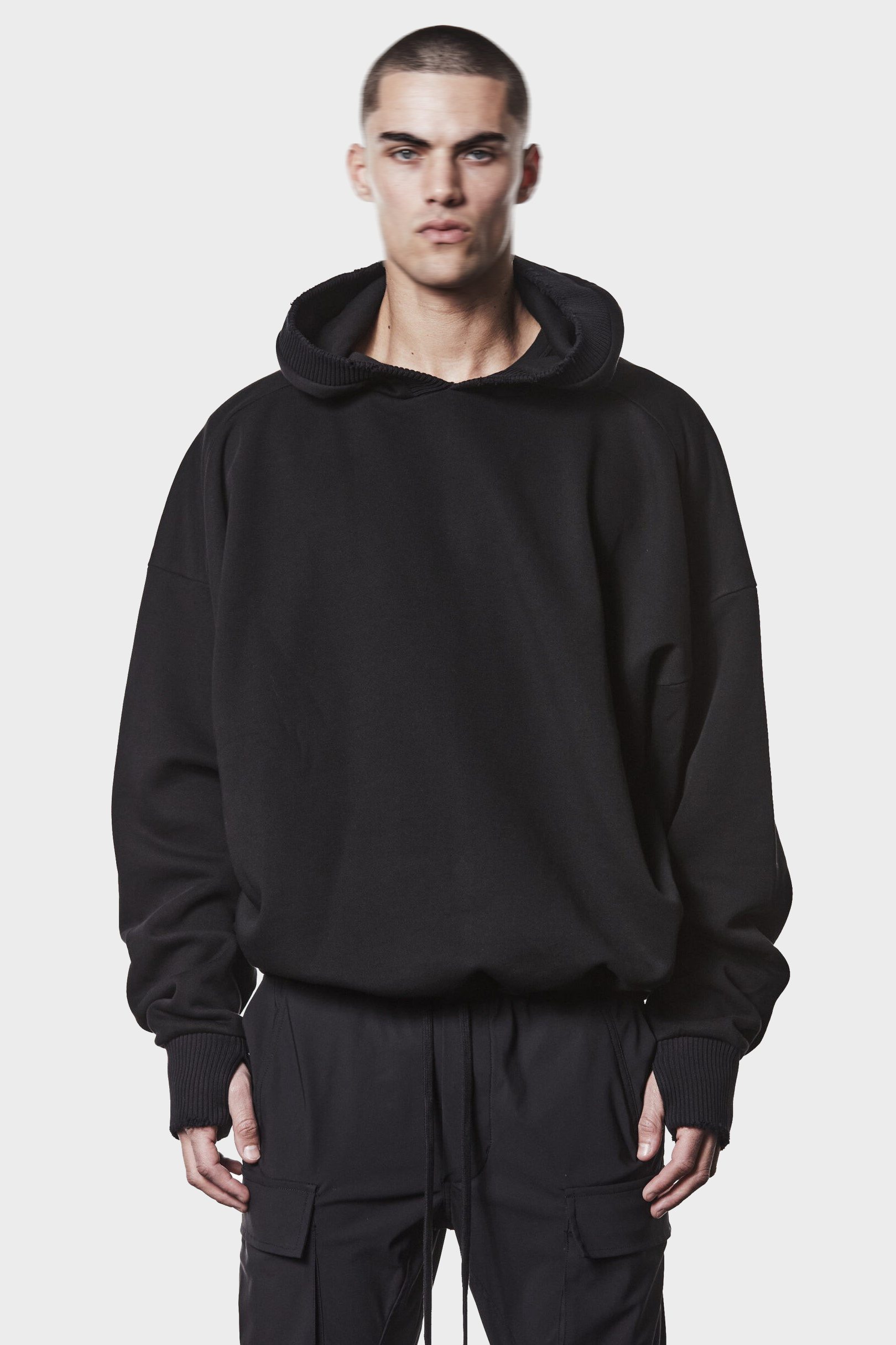 THOM KROM Oversize Sweathoodie in Black