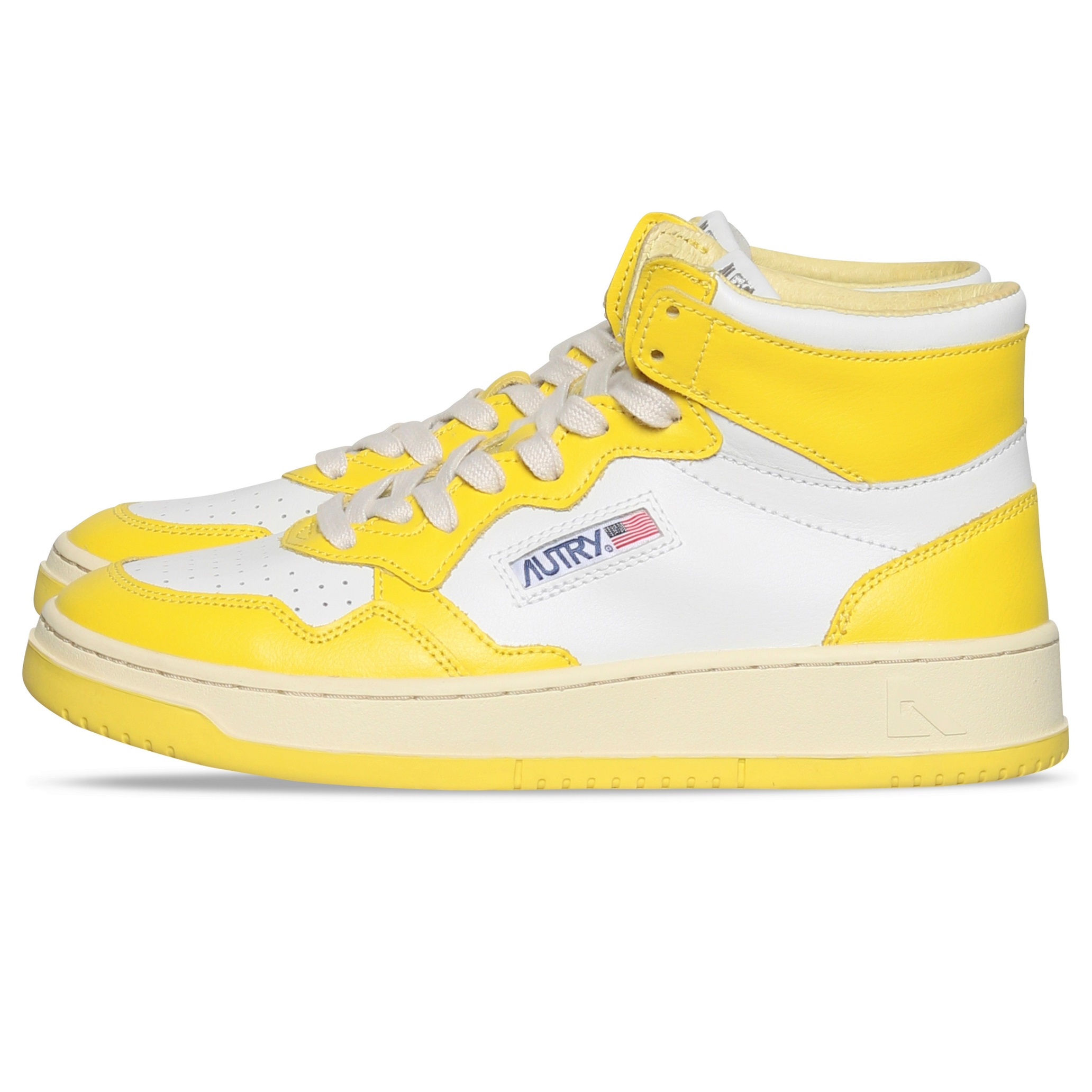 Autry Action Shoes Mid Sneaker White/Yellow