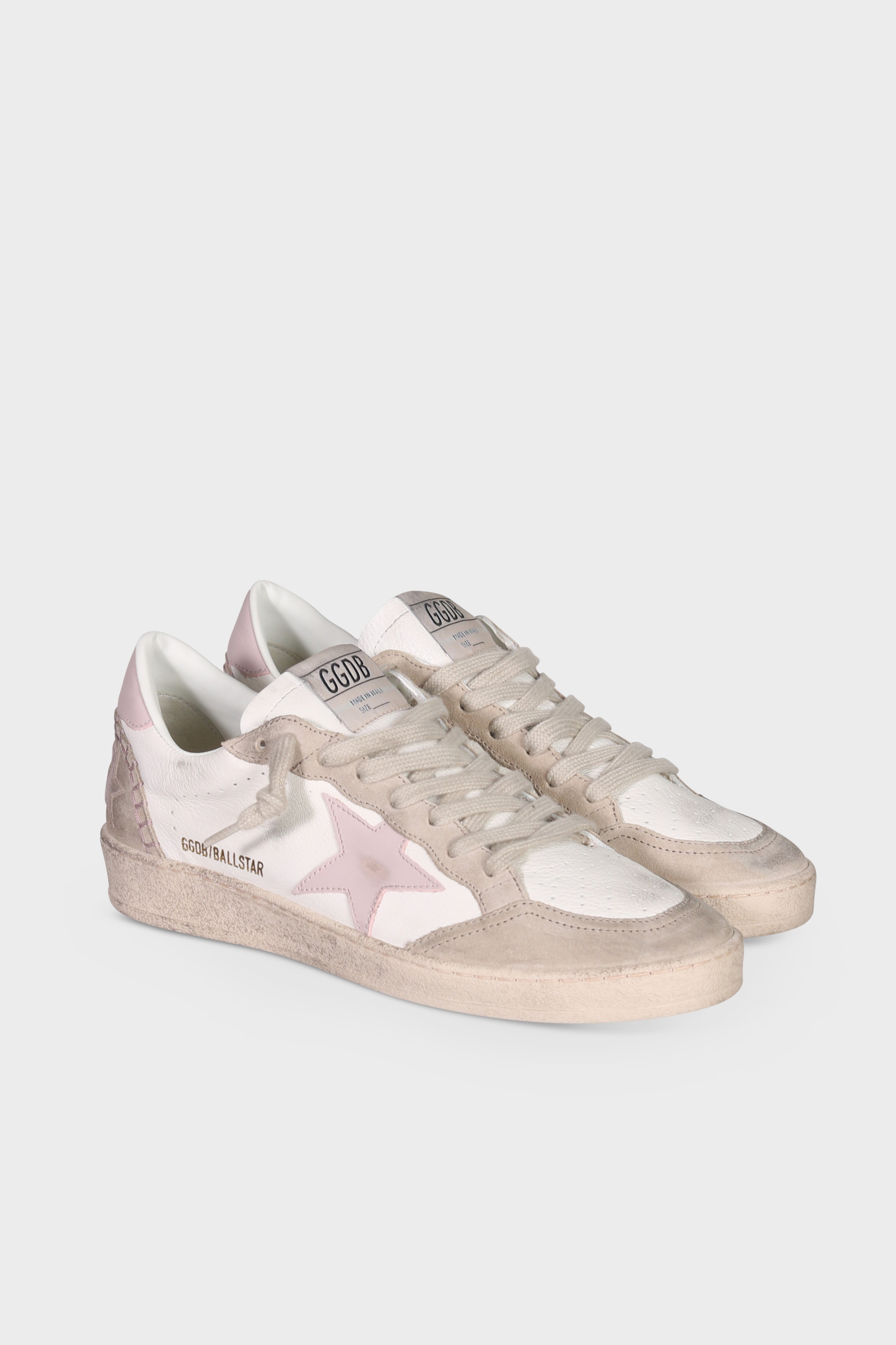 GOLDEN GOOSE Ballstar in White/Pink/Beige
